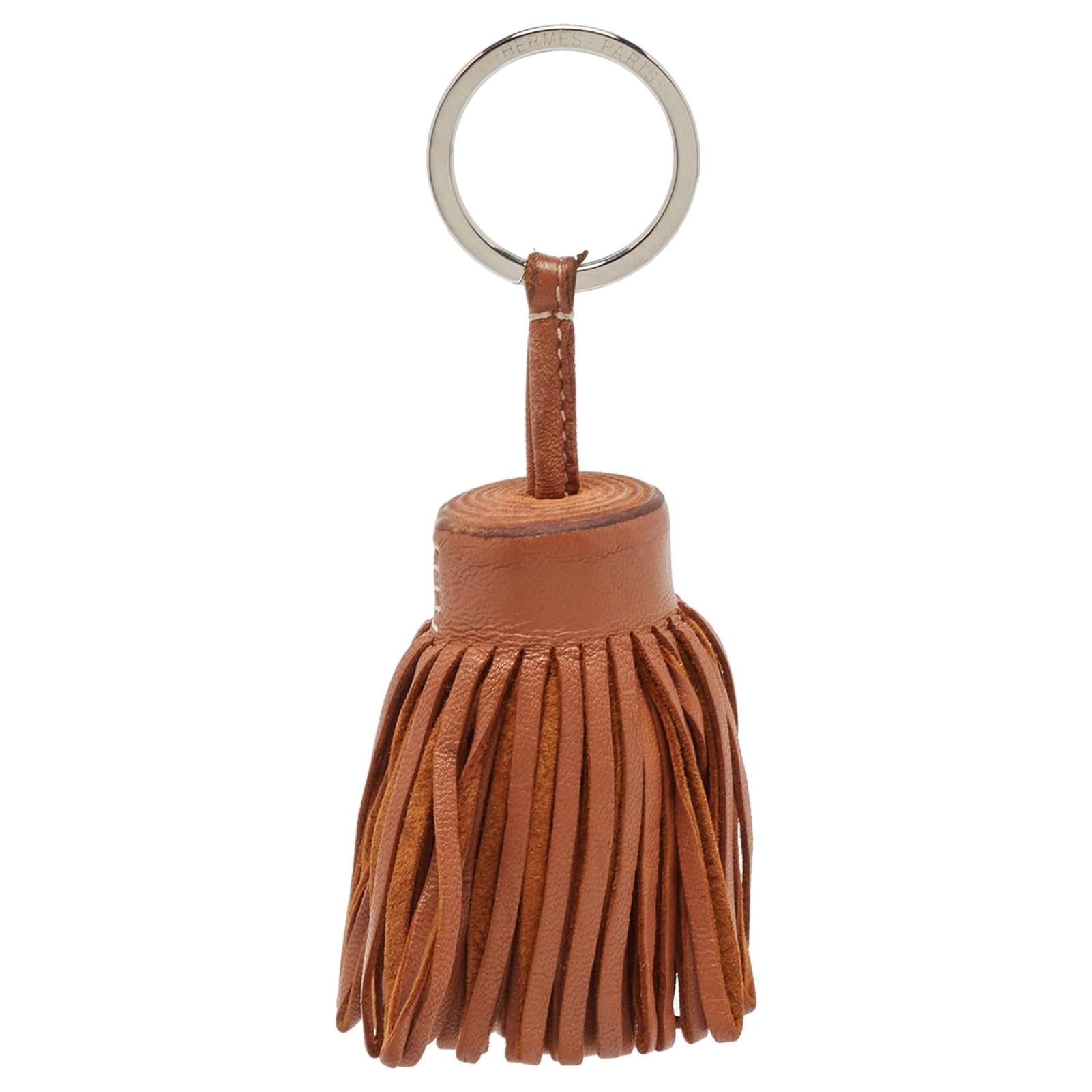 Hermes Gold Swift Leather Carmen Tassel Key Ring