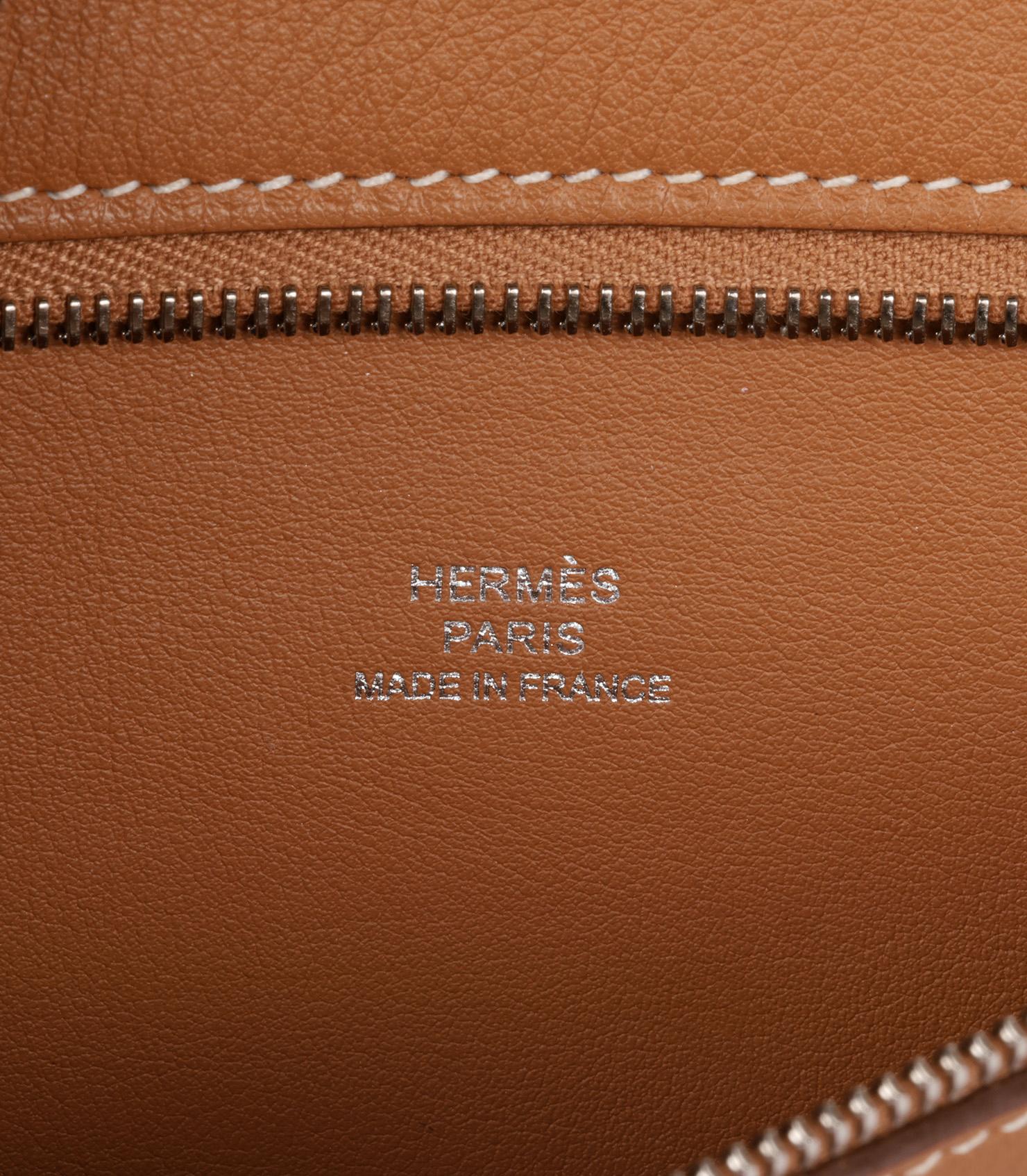 Hermès Gold Swift Leather Epopee D'Hermès Printed Backpocket Pouch For 30cm In Excellent Condition In Bishop's Stortford, Hertfordshire