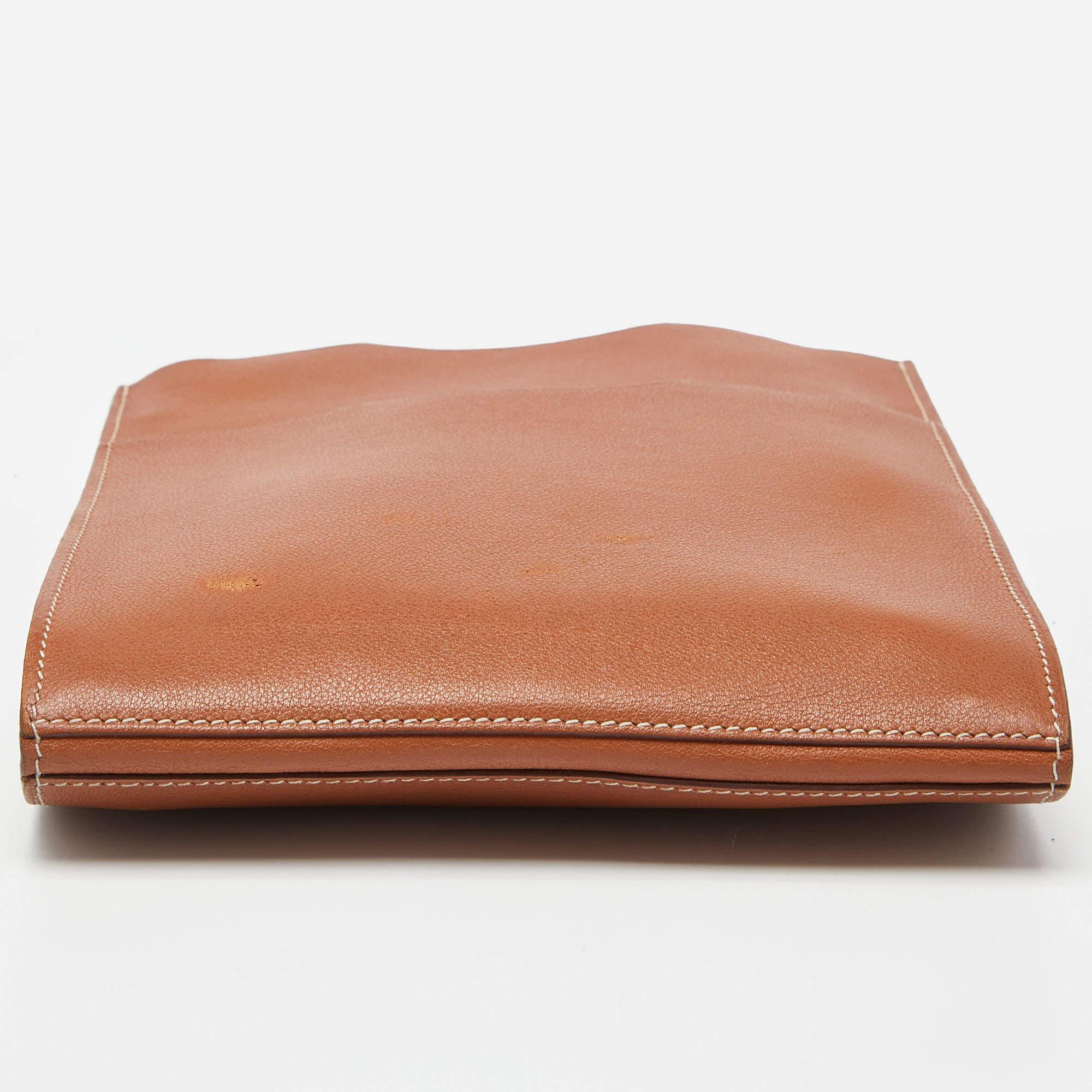 Hermès Gold Swift Leather Onimaitou Pochette Bag For Sale 6