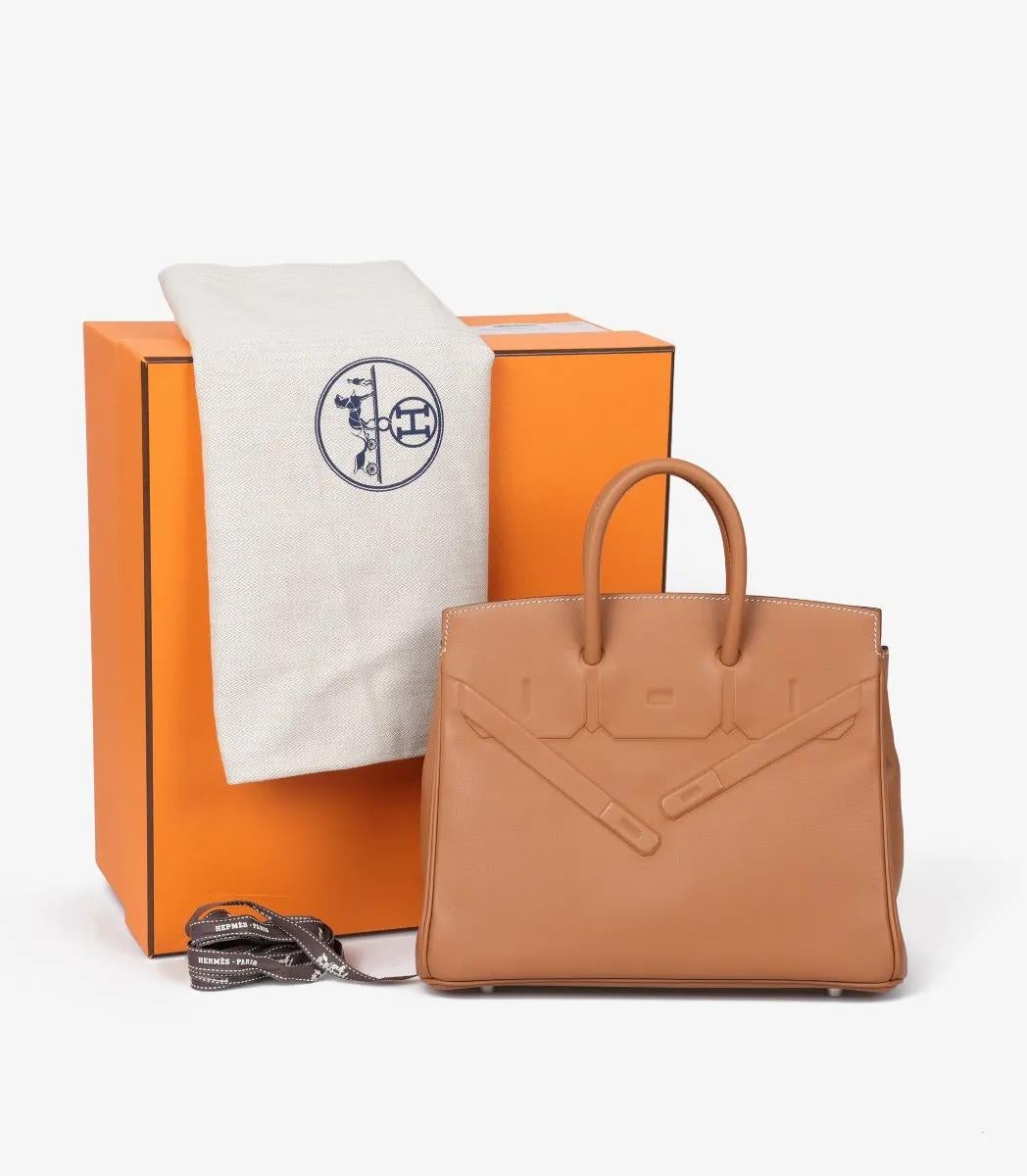 Hermès Gold Swift Leather Shadow Birkin 25cm Retourne 6