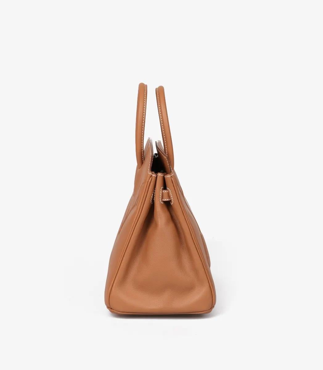 Women's or Men's Hermès Gold Swift Leather Shadow Birkin 25cm Retourne