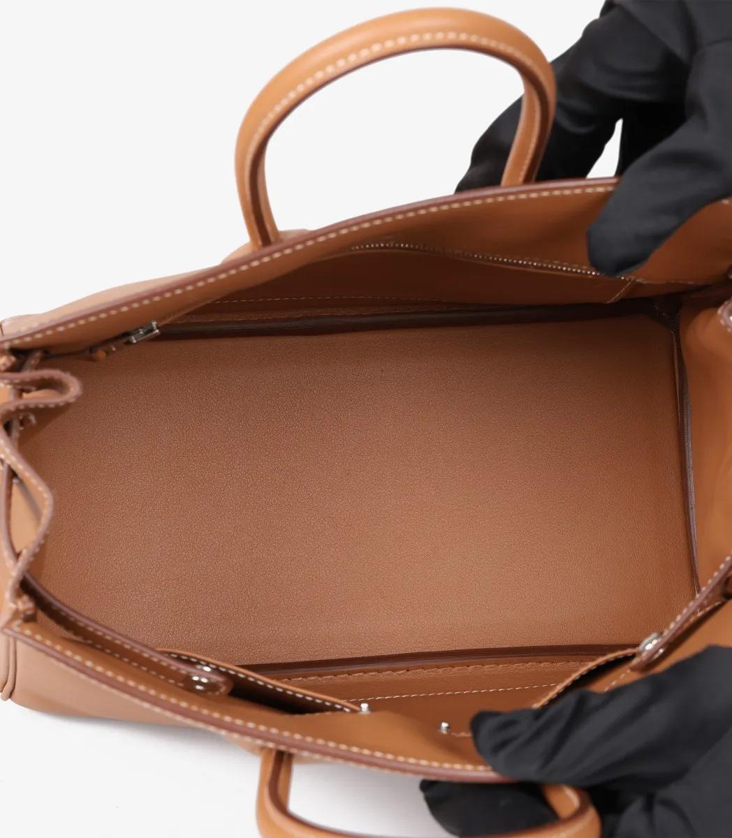 Hermès Gold Swift Leather Shadow Birkin 25cm Retourne 3