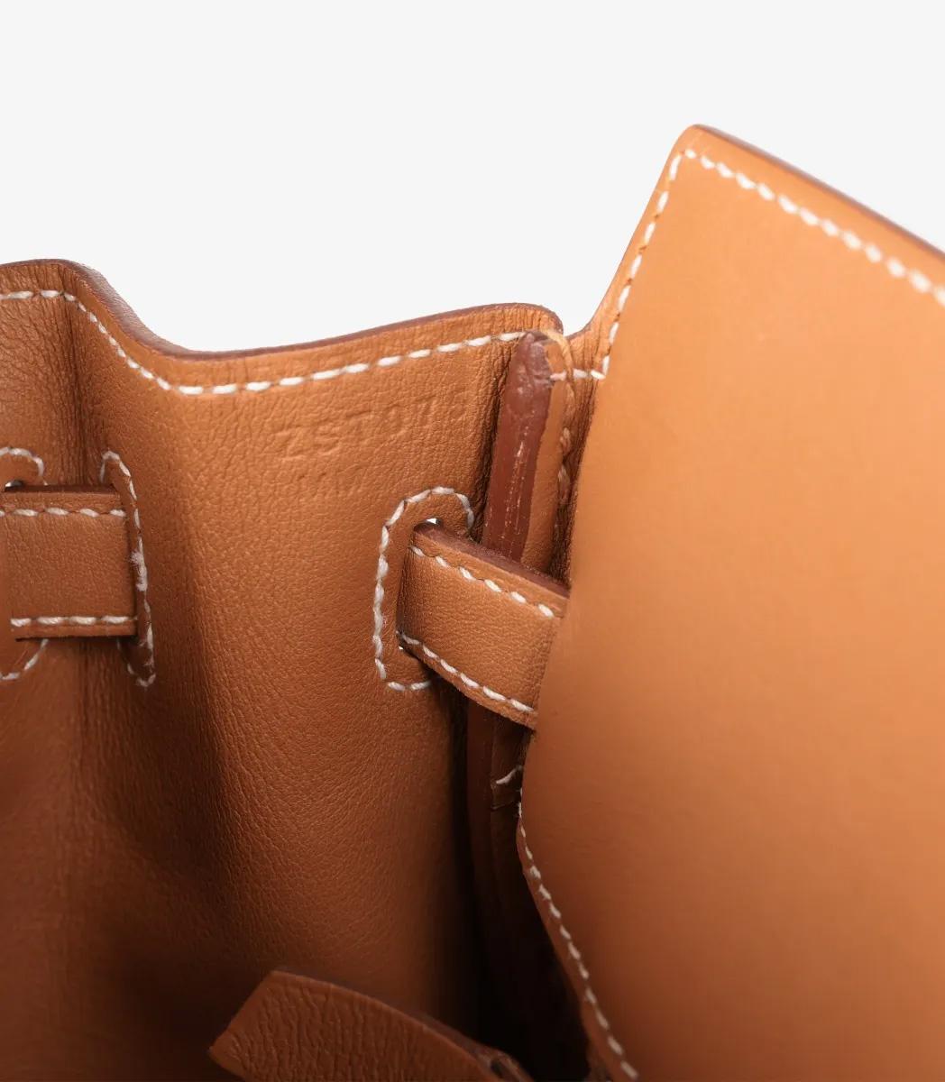Hermès Gold Swift Leather Shadow Birkin 25cm Retourne 5