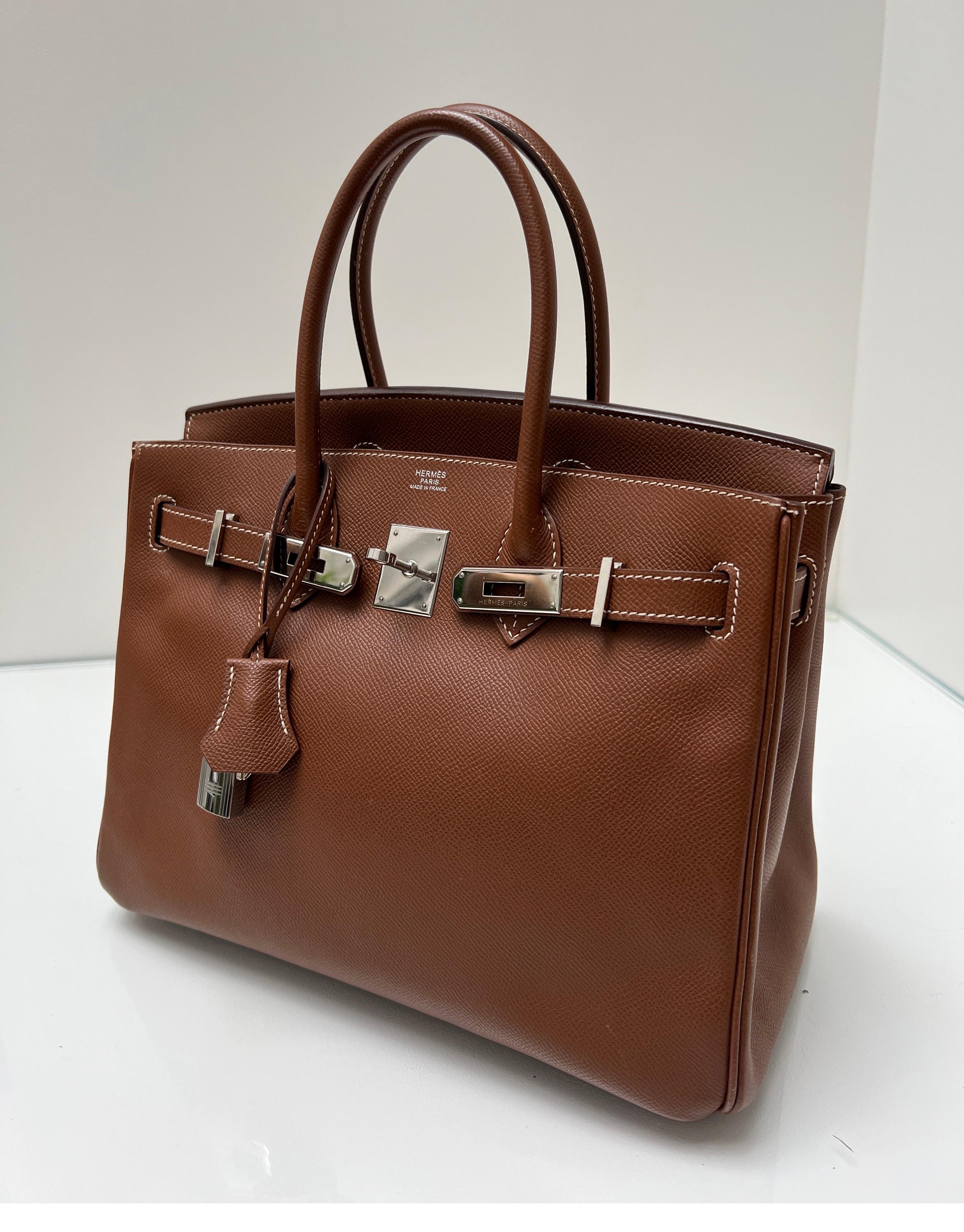 Hermes Gold Tan Birkin 30 Bag In Good Condition In Athens, GA