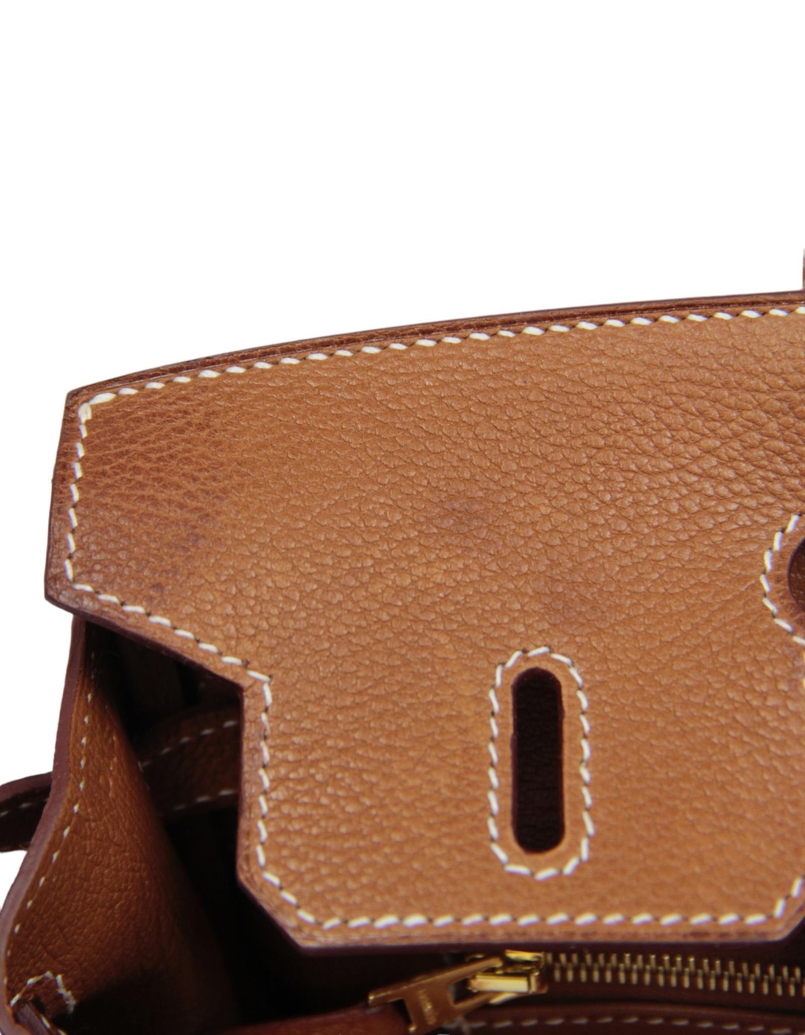 Hermes Gold Tan Togo Leather 25cm Birkin Bag GHW For Sale 4