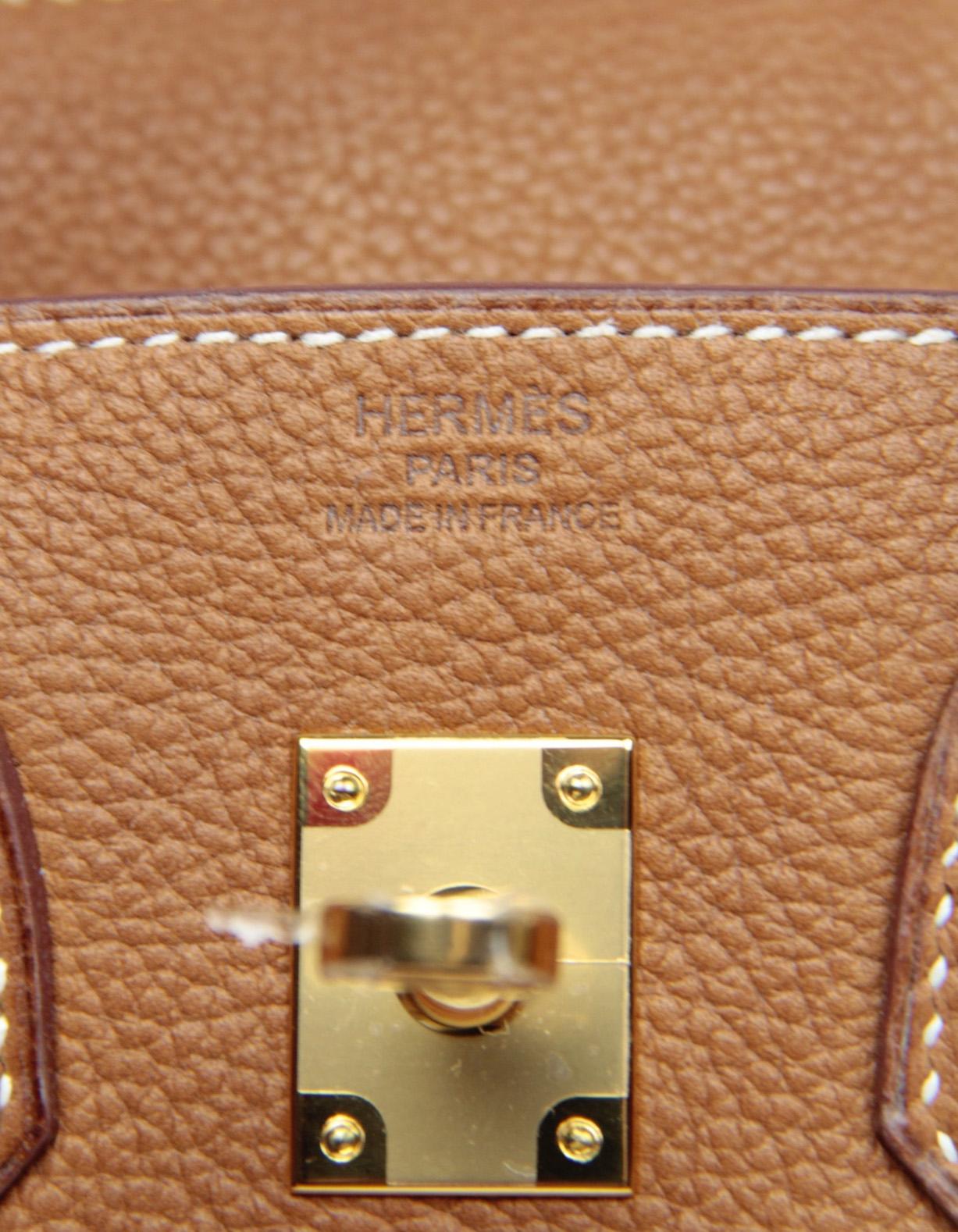 Women's Hermes Gold Tan Togo Leather 25cm Birkin Bag GHW For Sale