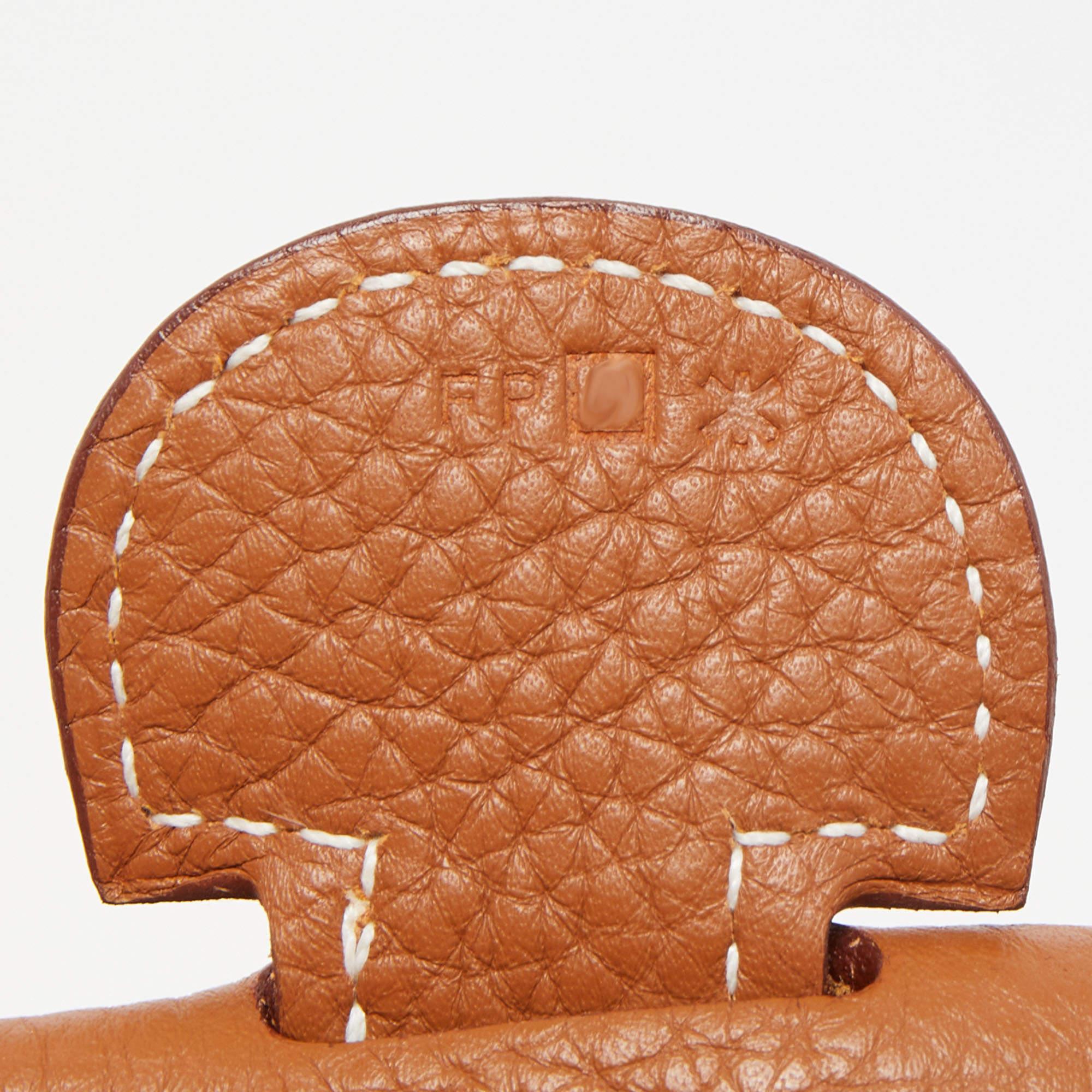 Hermes Gold Taurillion Clemence Leather Evelyne III TGM Bag 5