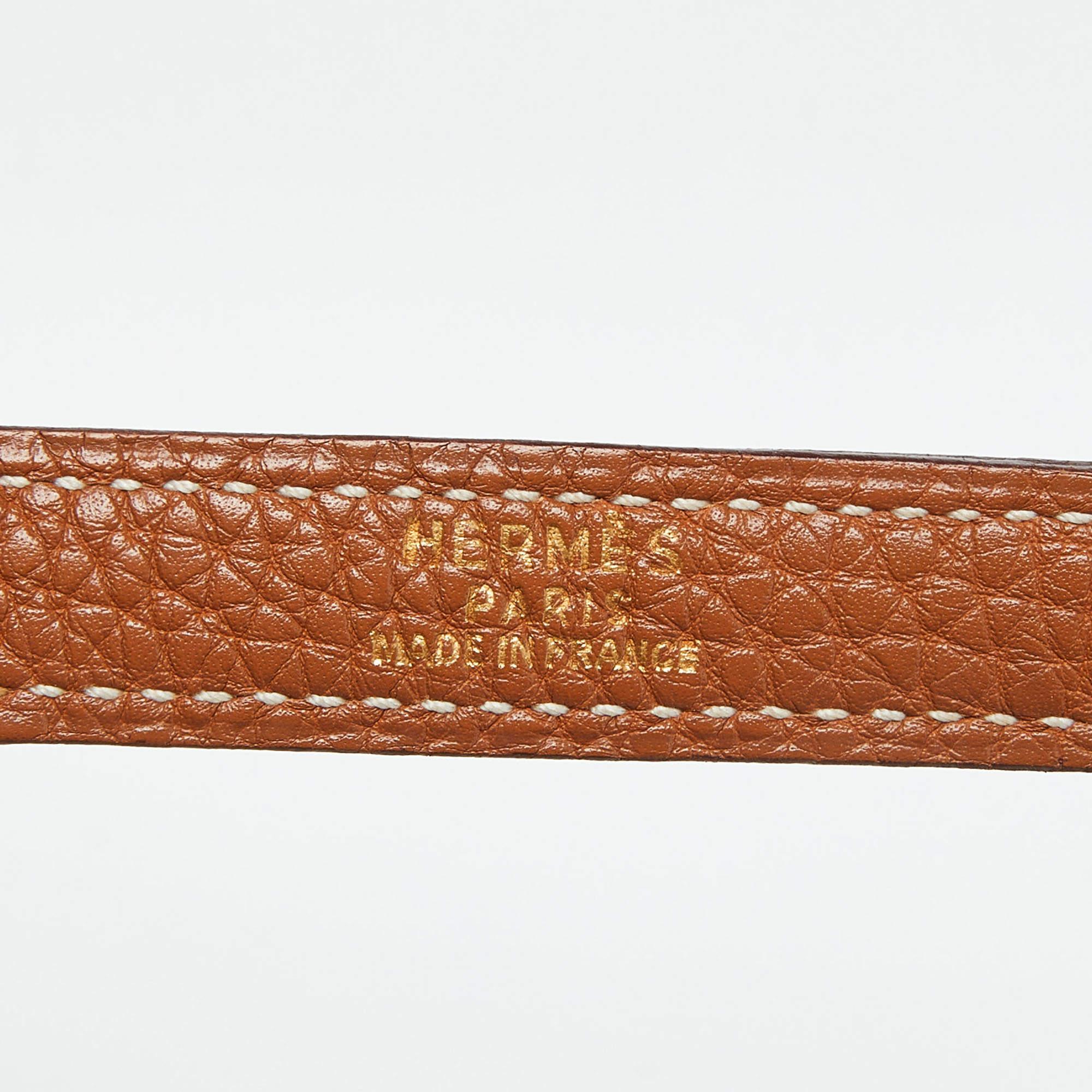 Hermes Gold Taurillion Clemence Leather Gold Finish Kelly Retourne 28 Bag For Sale 6