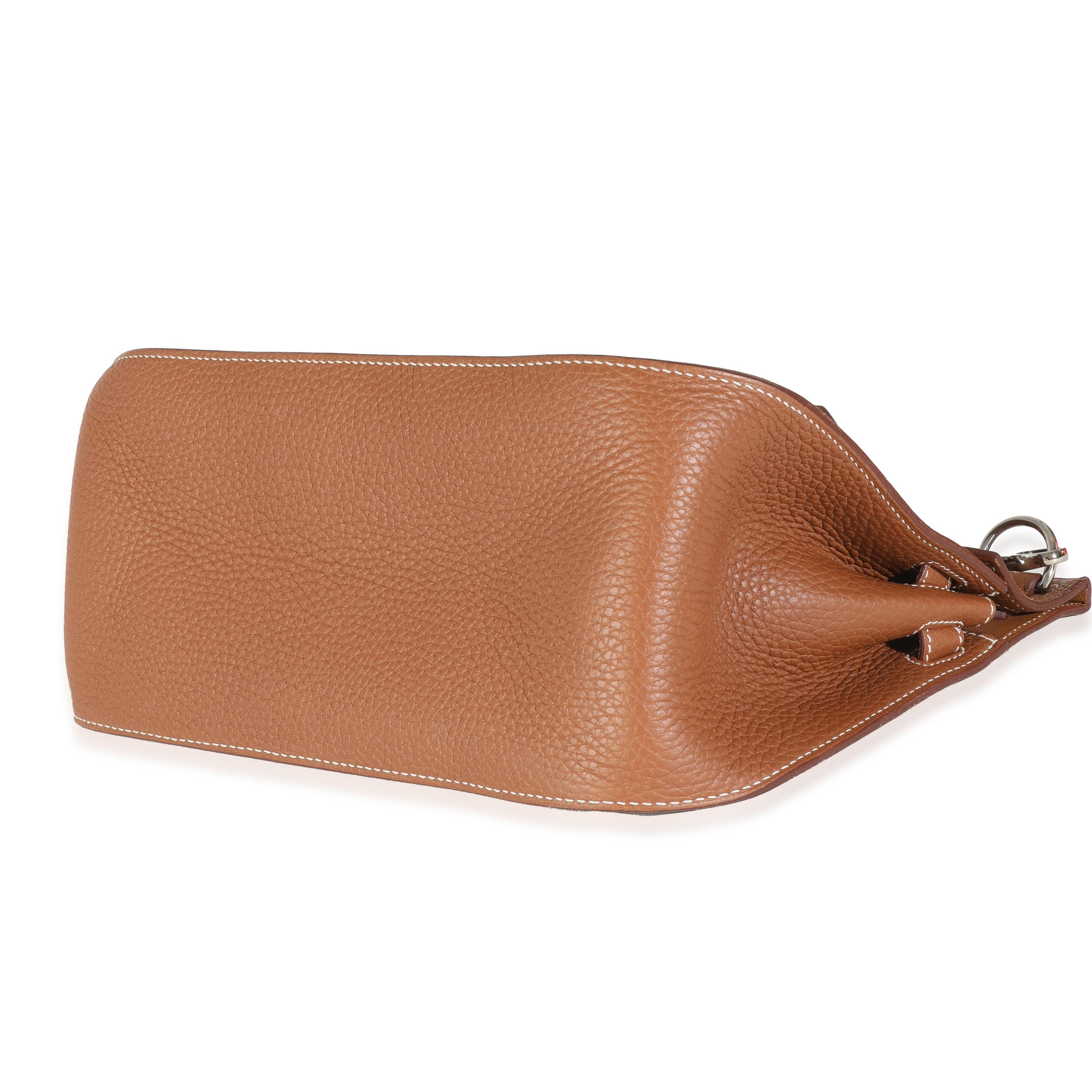 Women's or Men's Hermès Gold Taurillon Clemence Jypsiere 28 PHW