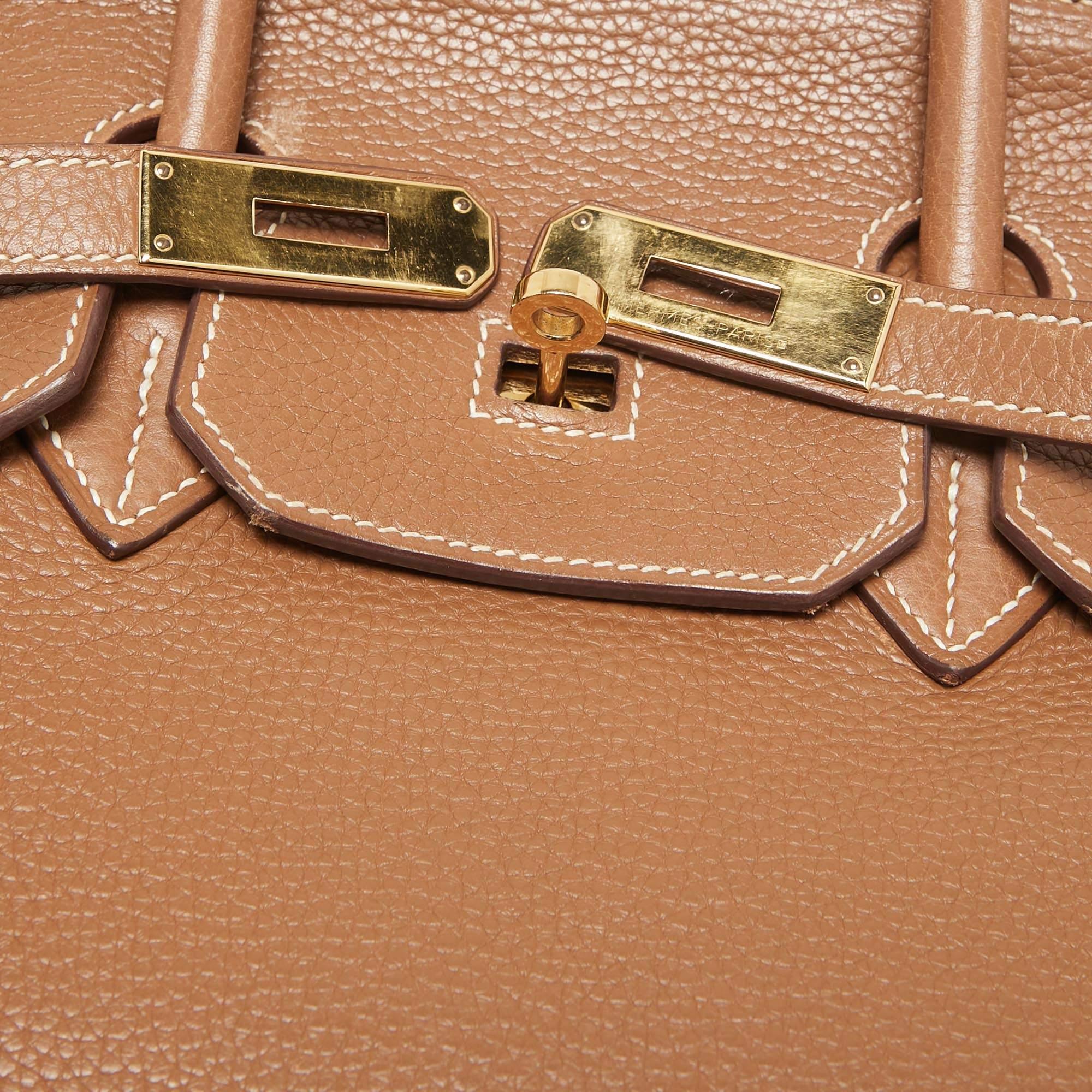 Women's Hermes Gold Taurillon Clemence Leather Gold Finish Birkin 35 Bag