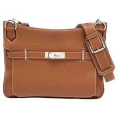 Taurillon Clemence Jypsiere 34 Tasche aus Leder mit Palladium-Finish, Gold