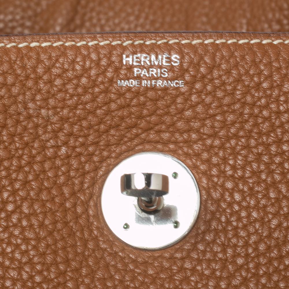 Hermes Gold Taurillon Clemence Leather Palladium Finished Lindy 34 Bag 3