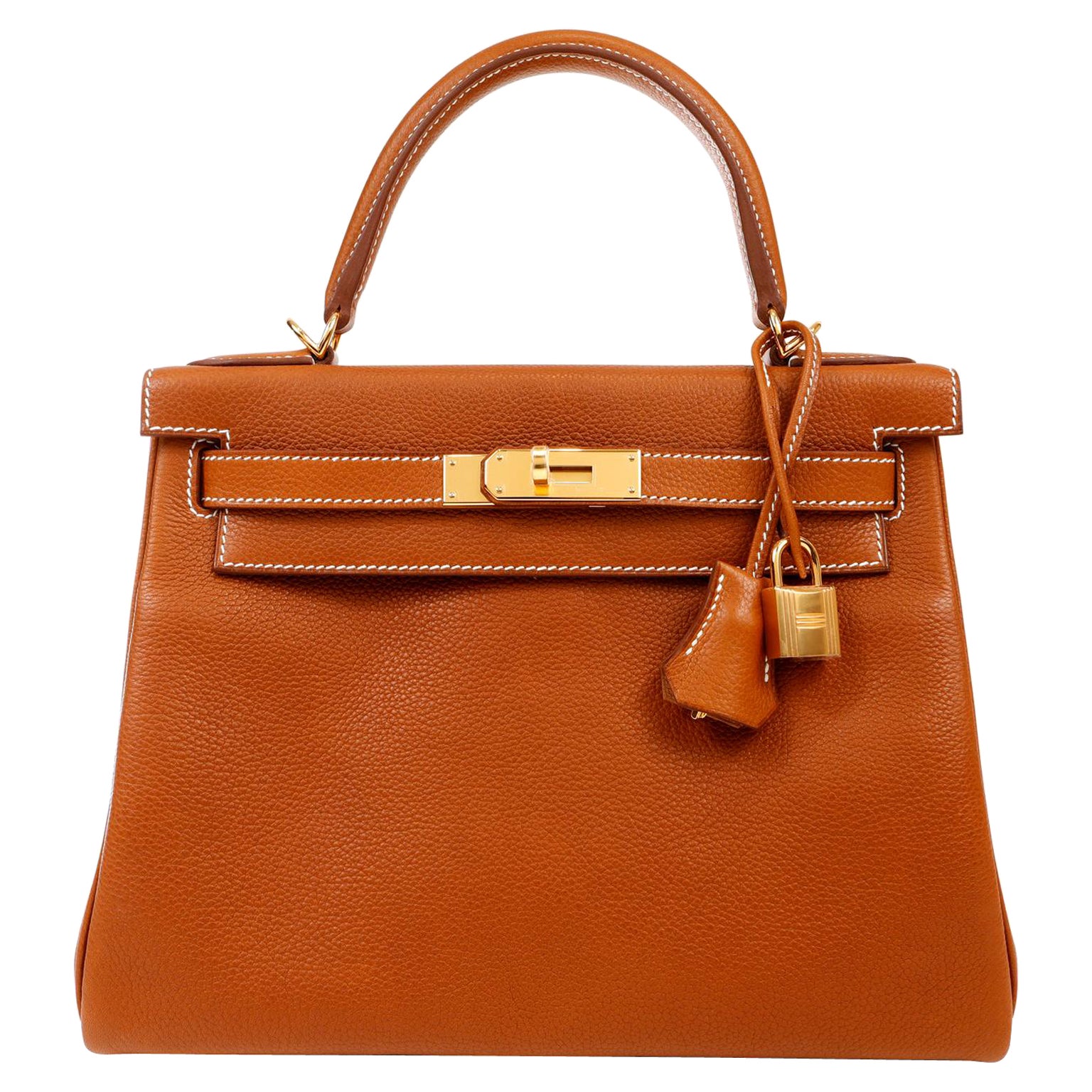 Hermès Gold Taurillon Novillo 28 cm Kelly with Gold Hardware