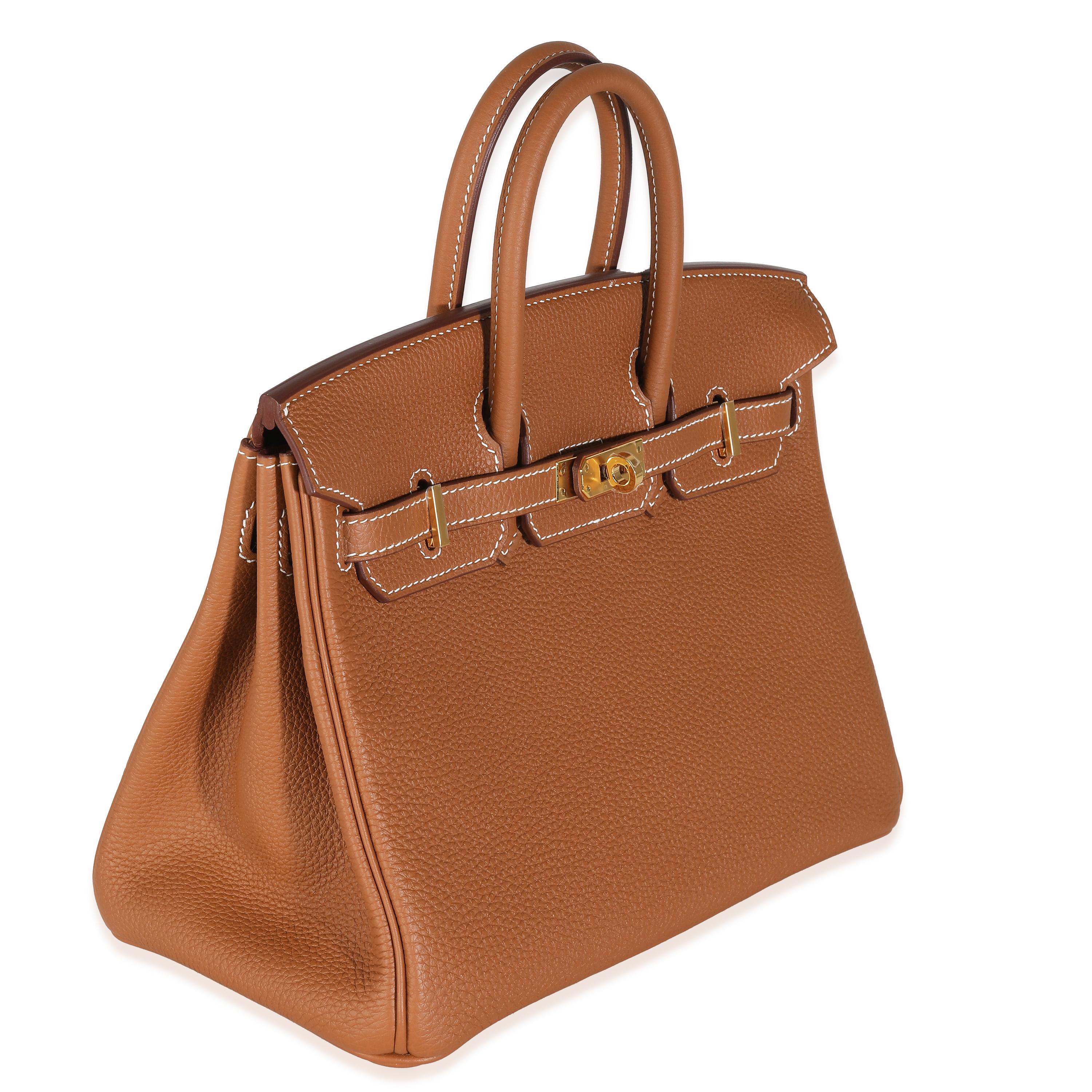 Brown Hermès Gold Togo Birkin 25 GHW