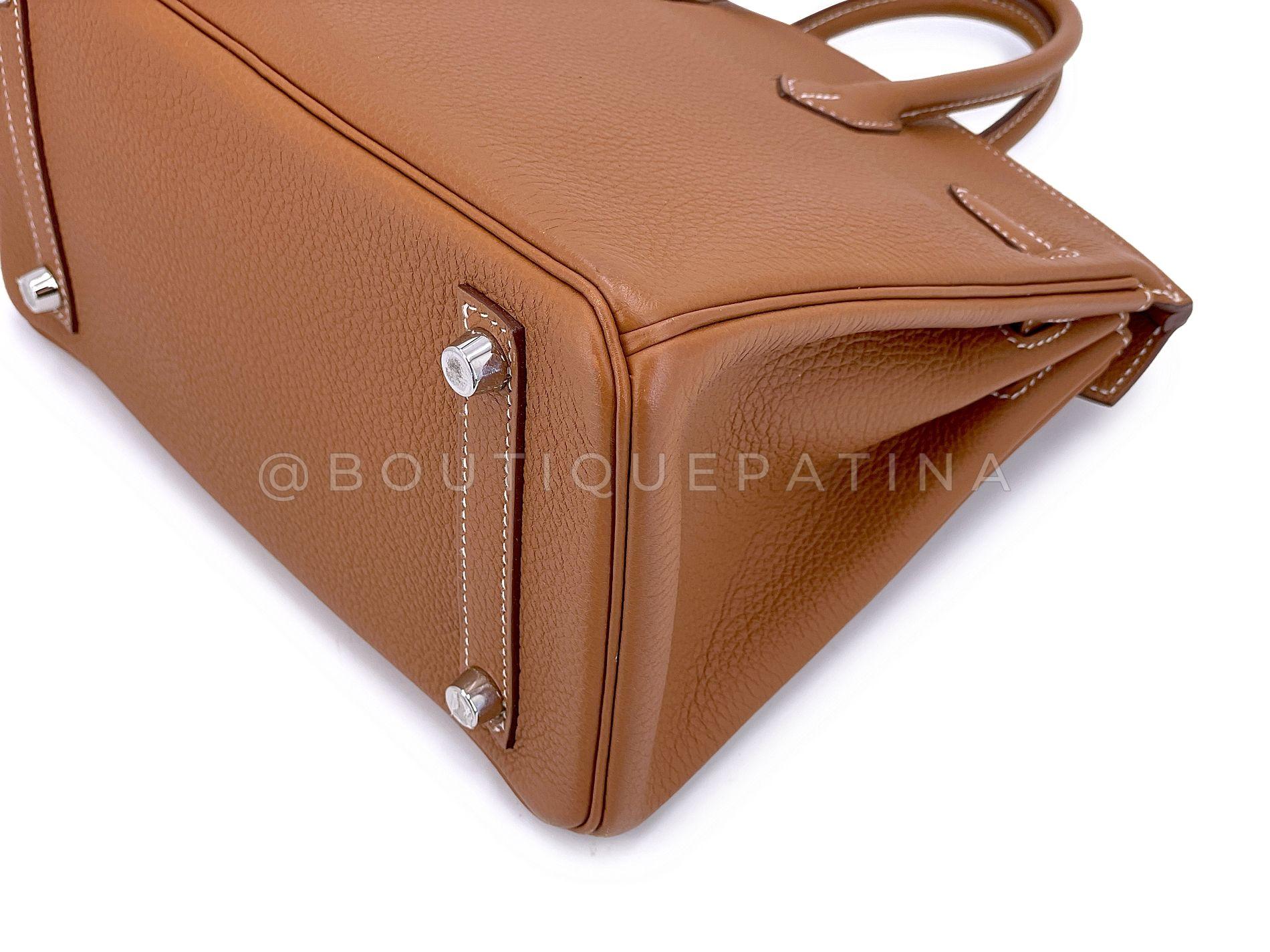 Hermès Gold Togo Birkin 25cm Tote Bag PHW 67913 en vente 7
