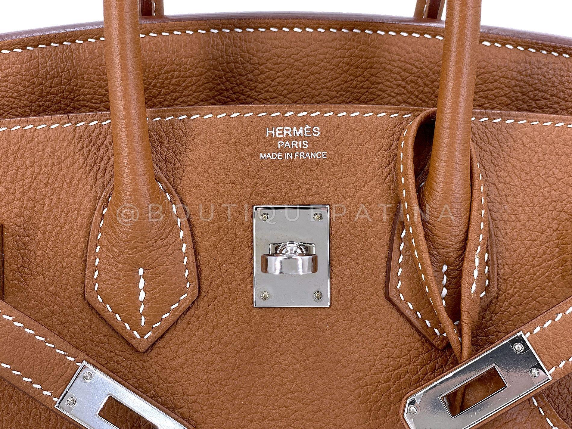 Hermès Gold Togo Birkin 25cm Tote Bag PHW 67913 en vente 8