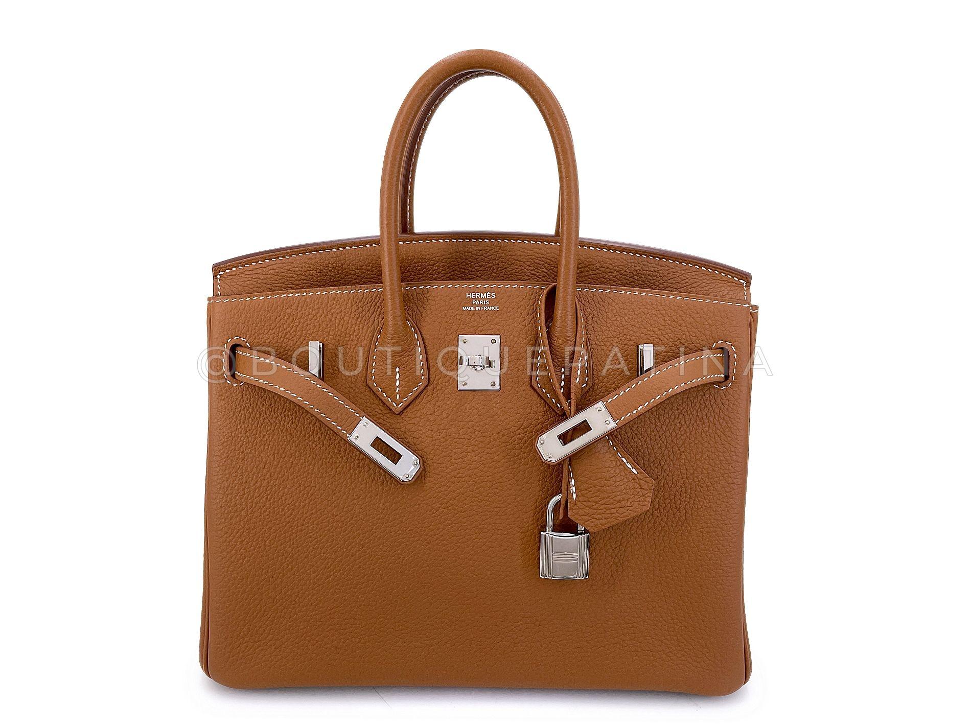 Hermès Gold Togo Birkin 25cm Tote Bag PHW 67913 en vente 9