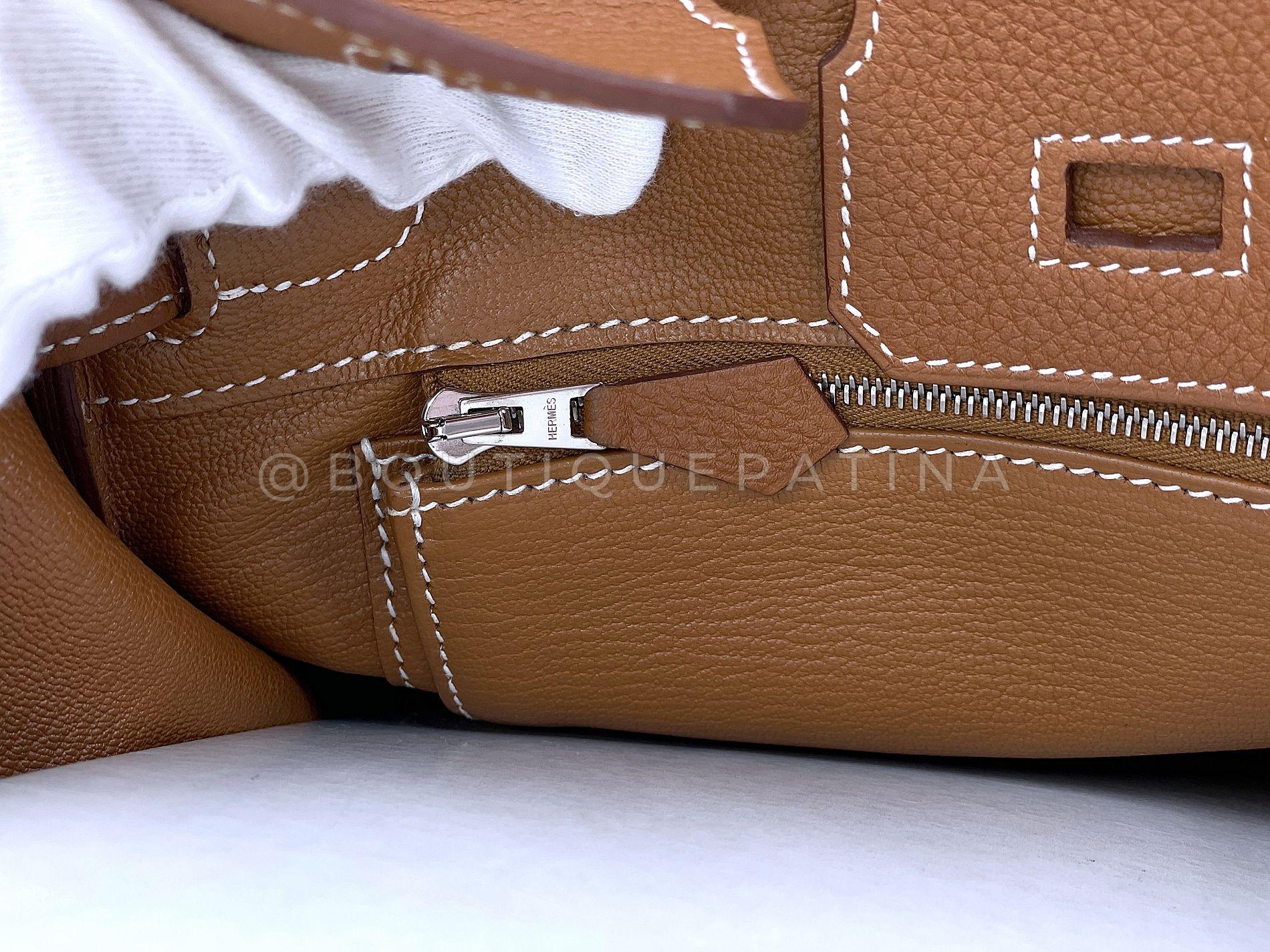 Hermès Gold Togo Birkin 25cm Tote Bag PHW 67913 en vente 13
