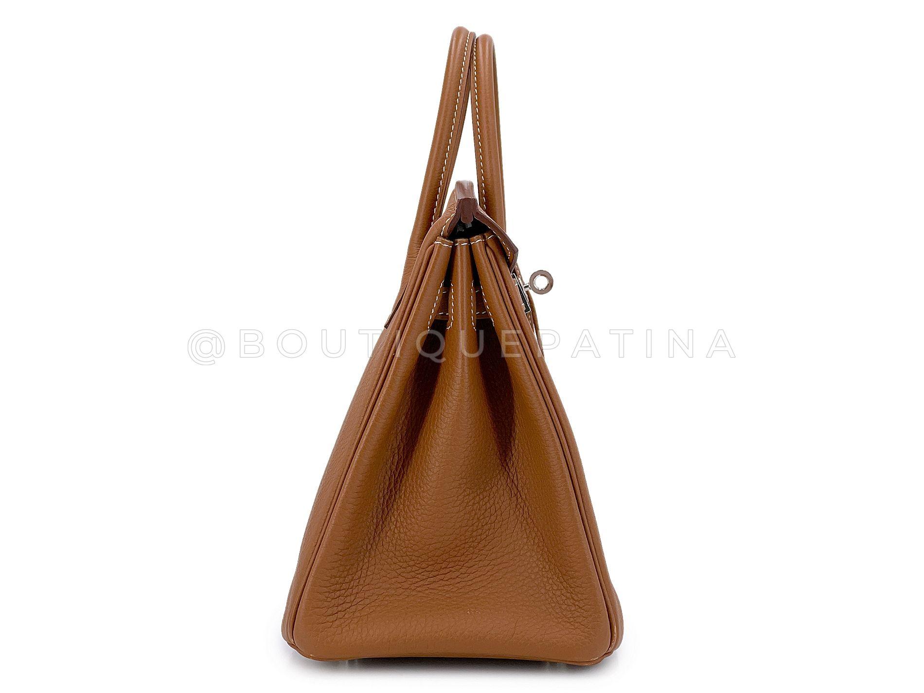 Hermès Gold Togo Birkin 25cm Tote Bag PHW 67913 Excellent état - En vente à Costa Mesa, CA