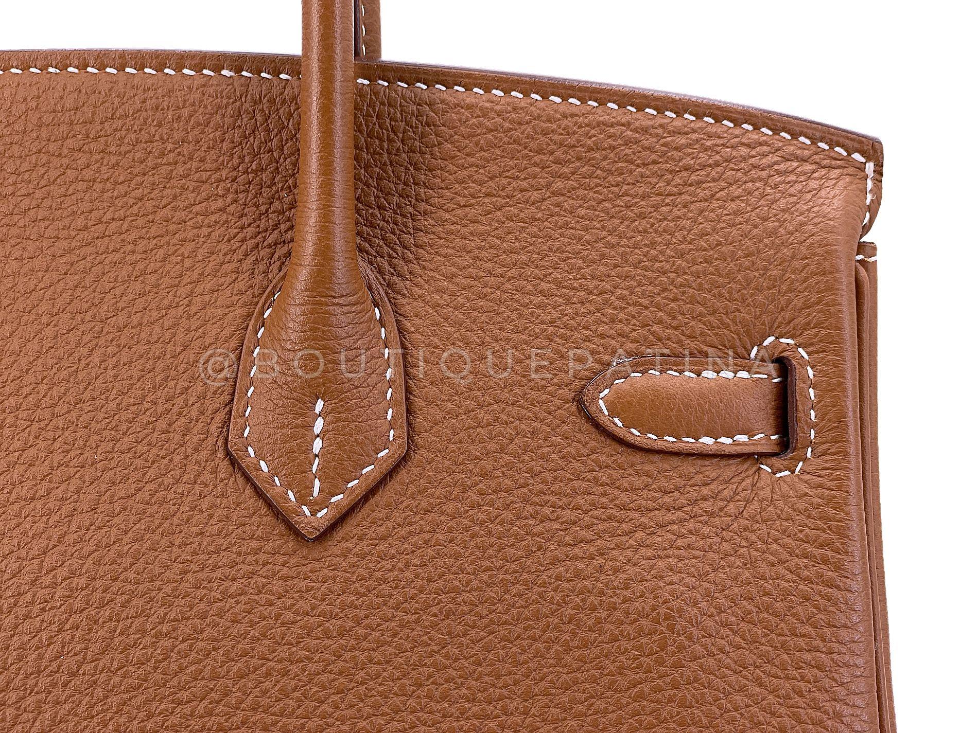 Hermès Gold Togo Birkin 25cm Tote Bag PHW 67913 en vente 2