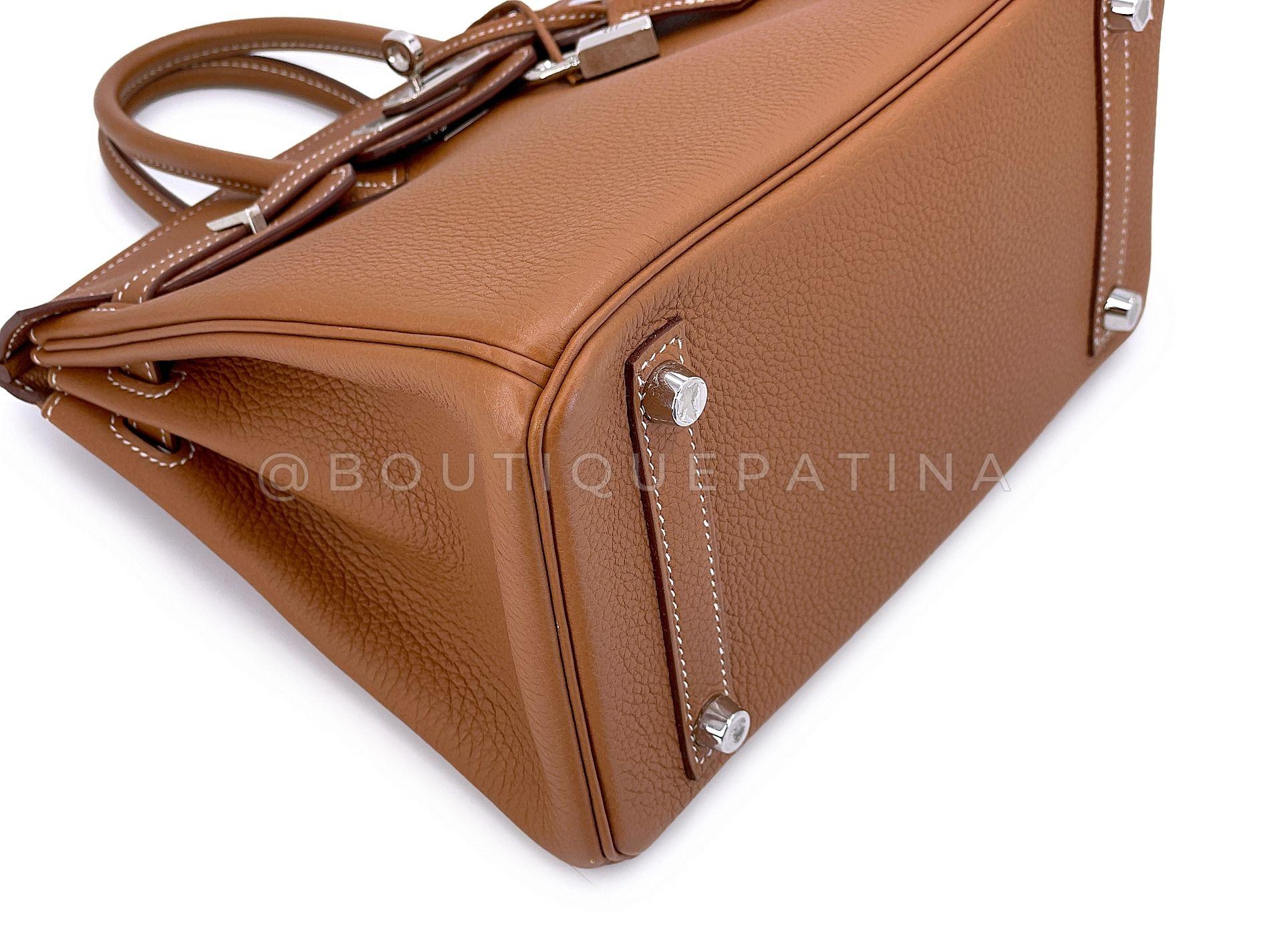 Hermès Gold Togo Birkin 25cm Tote Bag PHW 67913 en vente 4