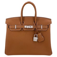 Hermès Gold Togo Birkin 25cm Tote Bag PHW 67913