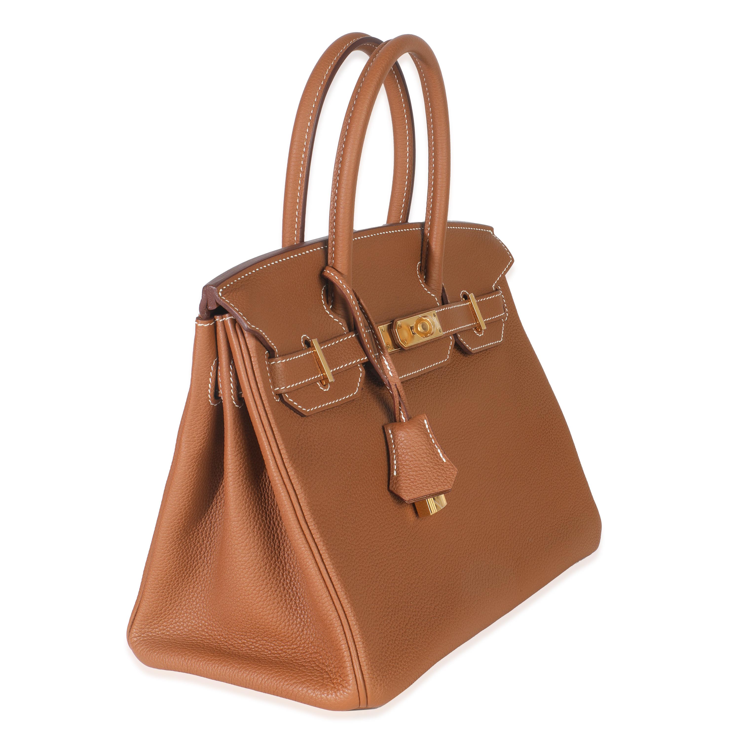 Marron Hermès Gold Togo Birkin 30 GHW en vente