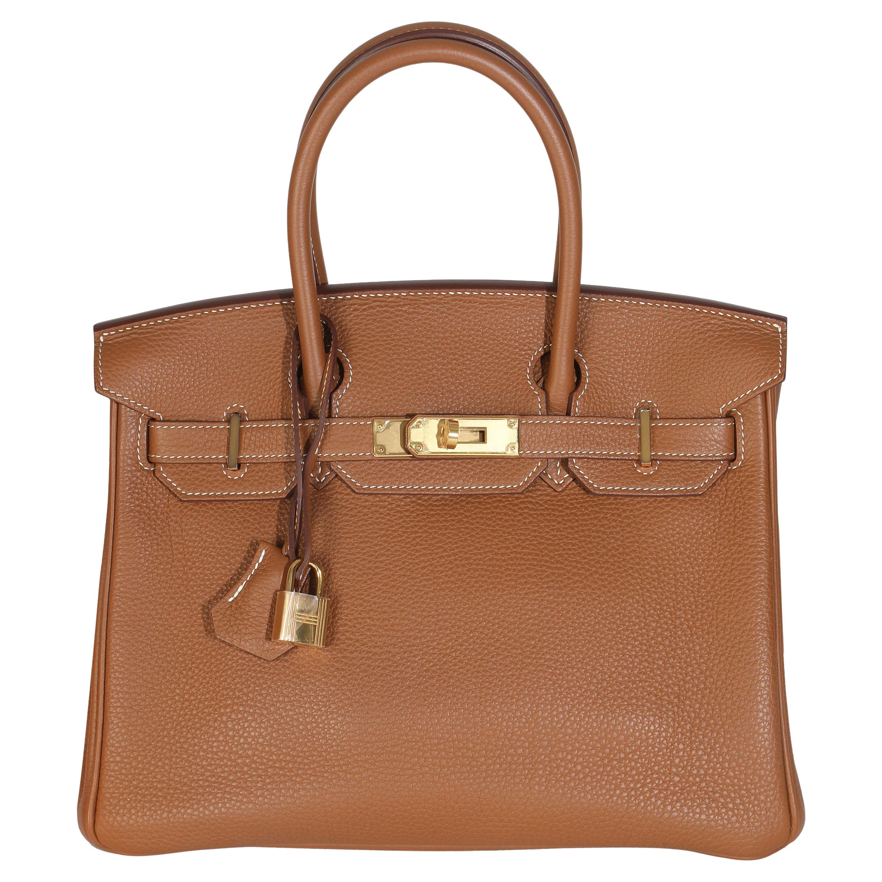 Hermès Birkin Togo Oro 30 GHW in vendita
