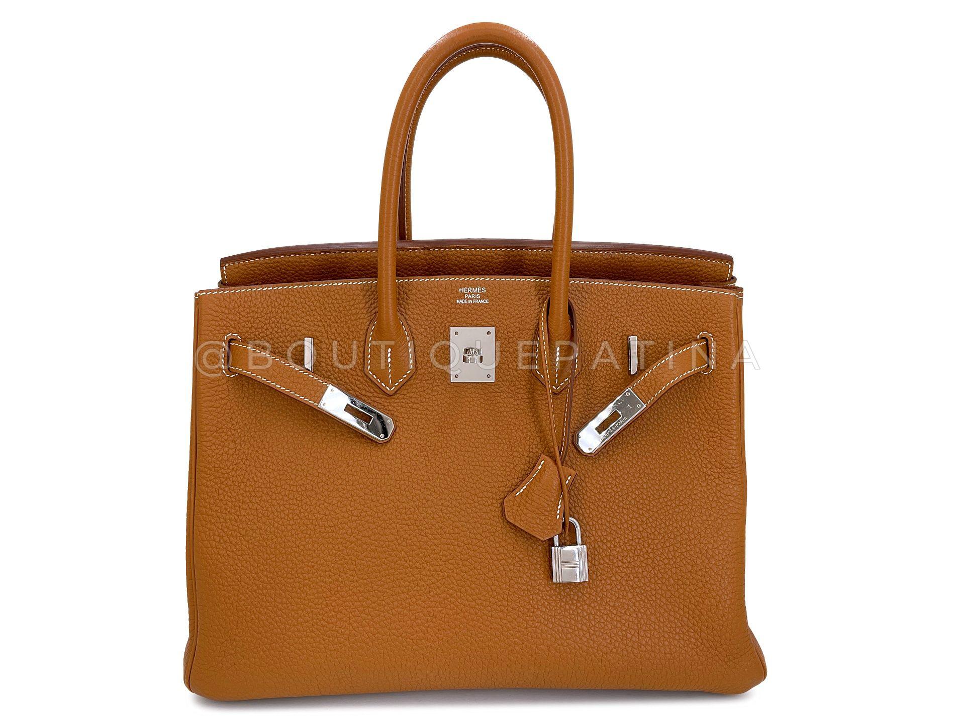 Hermès Gold Togo Birkin Tote Bag 35cm PHW Camel Brown 68060 For Sale 6