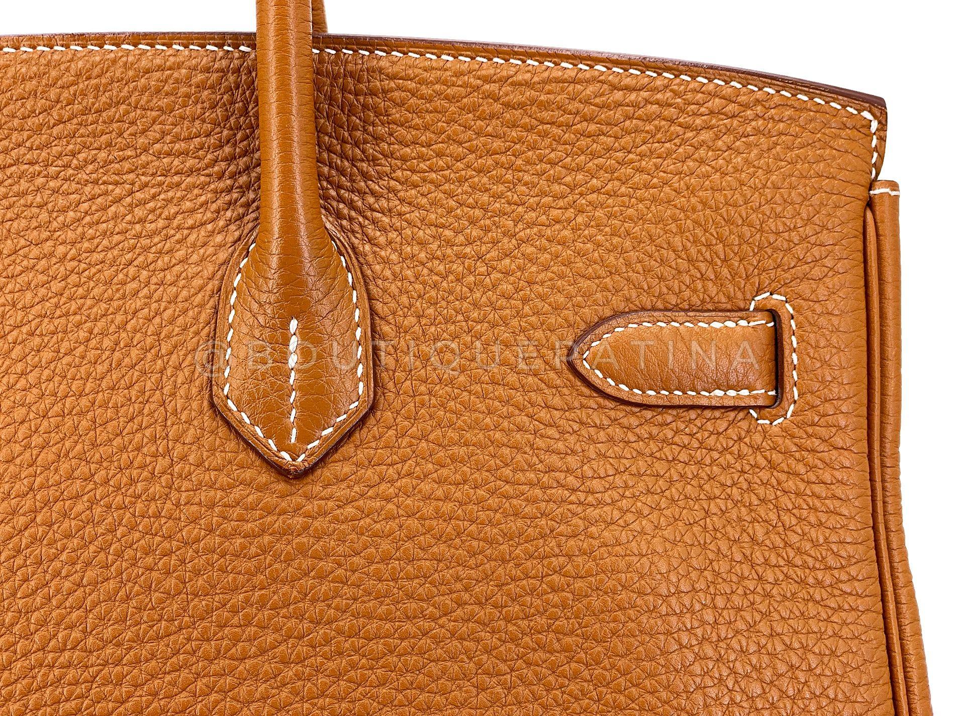 Hermès Gold Togo Birkin Tote Bag 35cm PHW Camel Brown 68060 For Sale 8