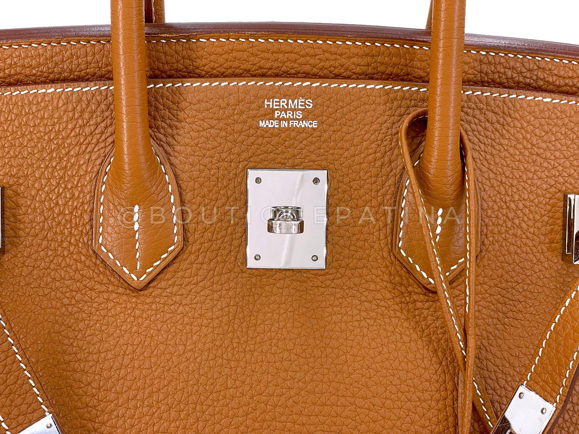 Hermès Gold Togo Birkin Tote Bag 35cm PHW Camel Brown 68060 For Sale 10