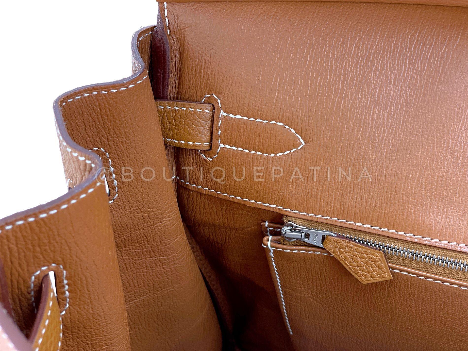 Hermès Gold Togo Birkin Tote Bag 35cm PHW Camel Brown 68060 For Sale 13