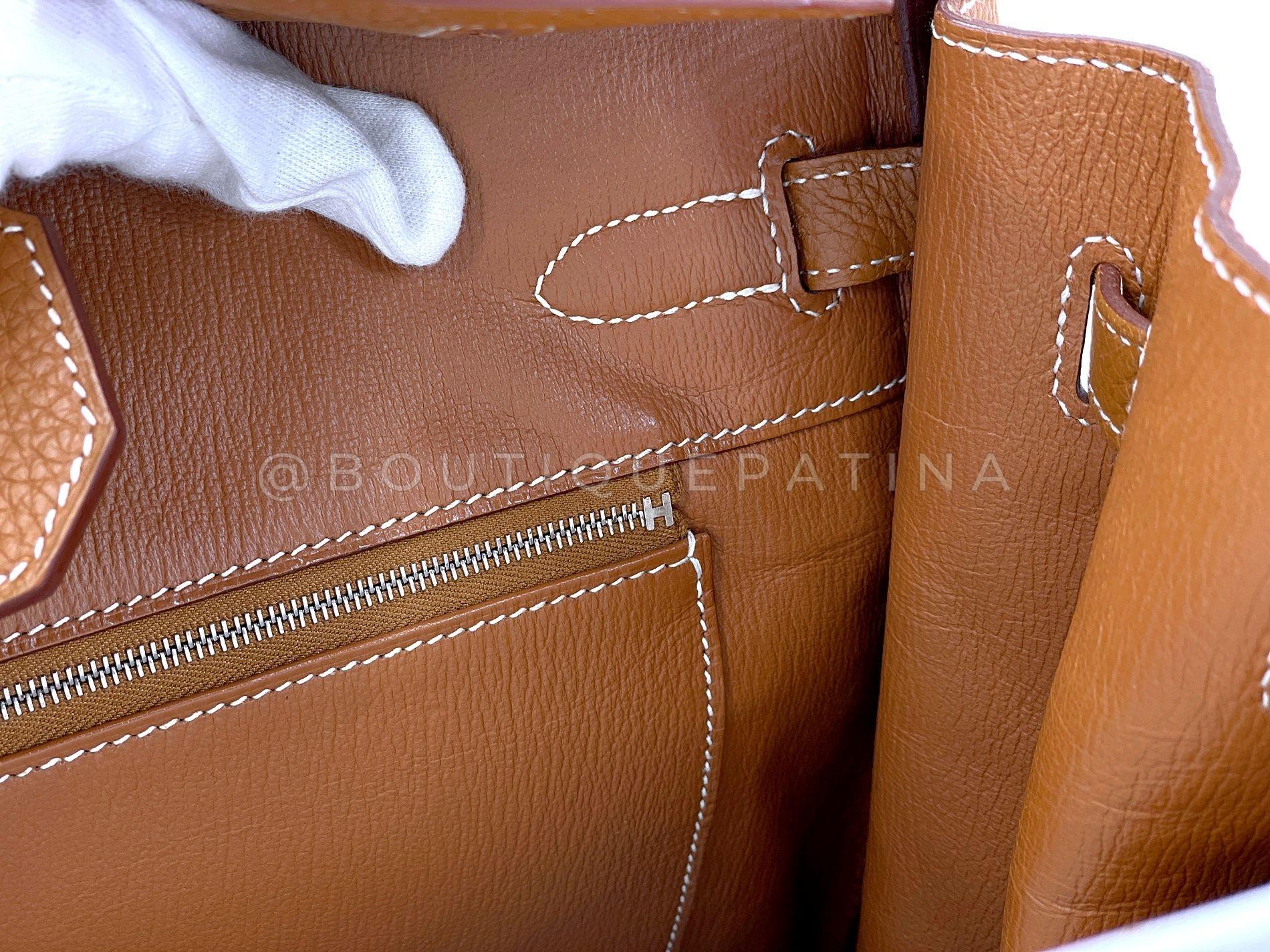Hermès Gold Togo Birkin Tote Bag 35cm PHW Camel Brown 68060 For Sale 15