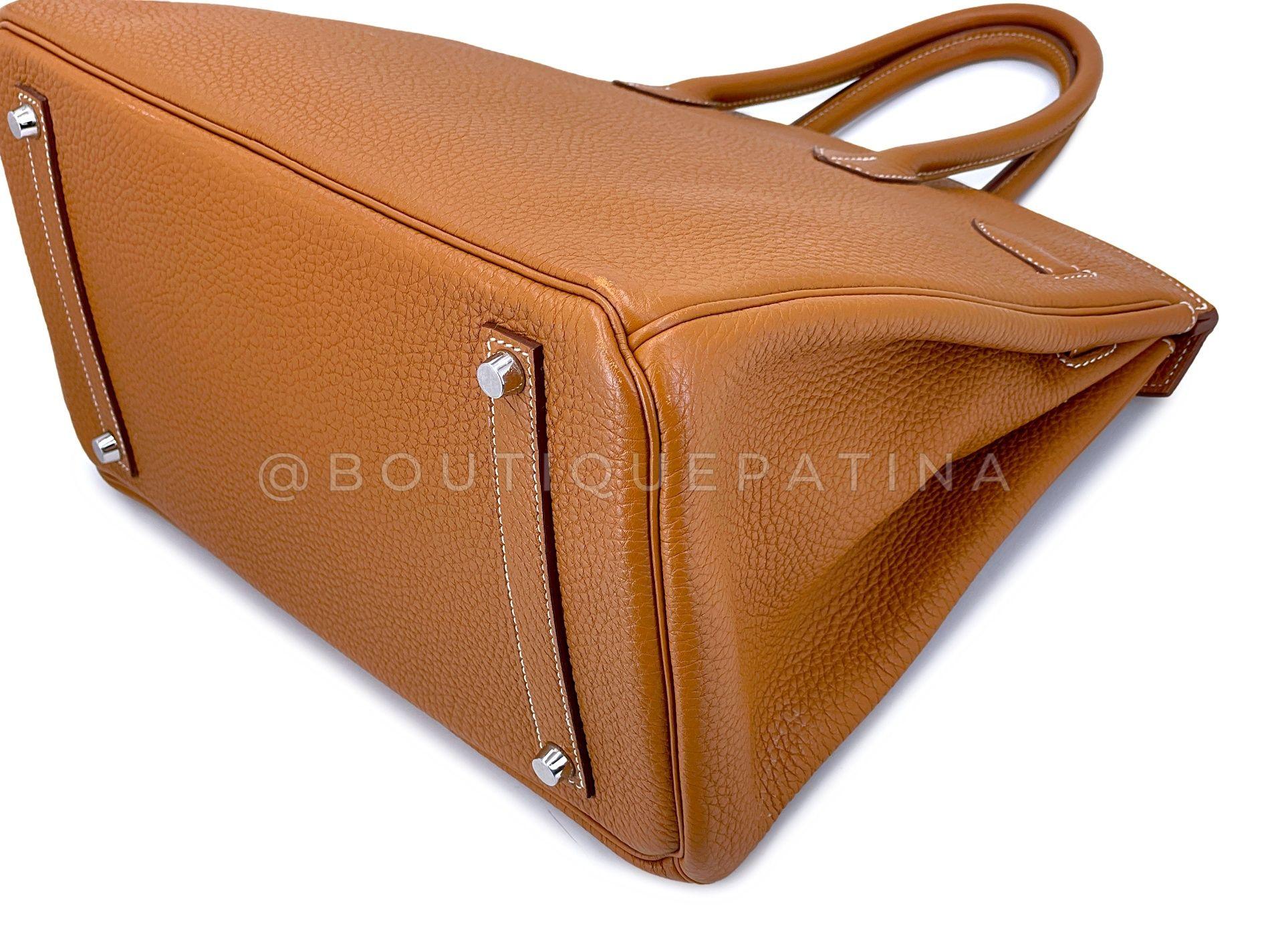 Hermès Gold Togo Birkin Tote Bag 35cm PHW Camel Brown 68060 For Sale 5