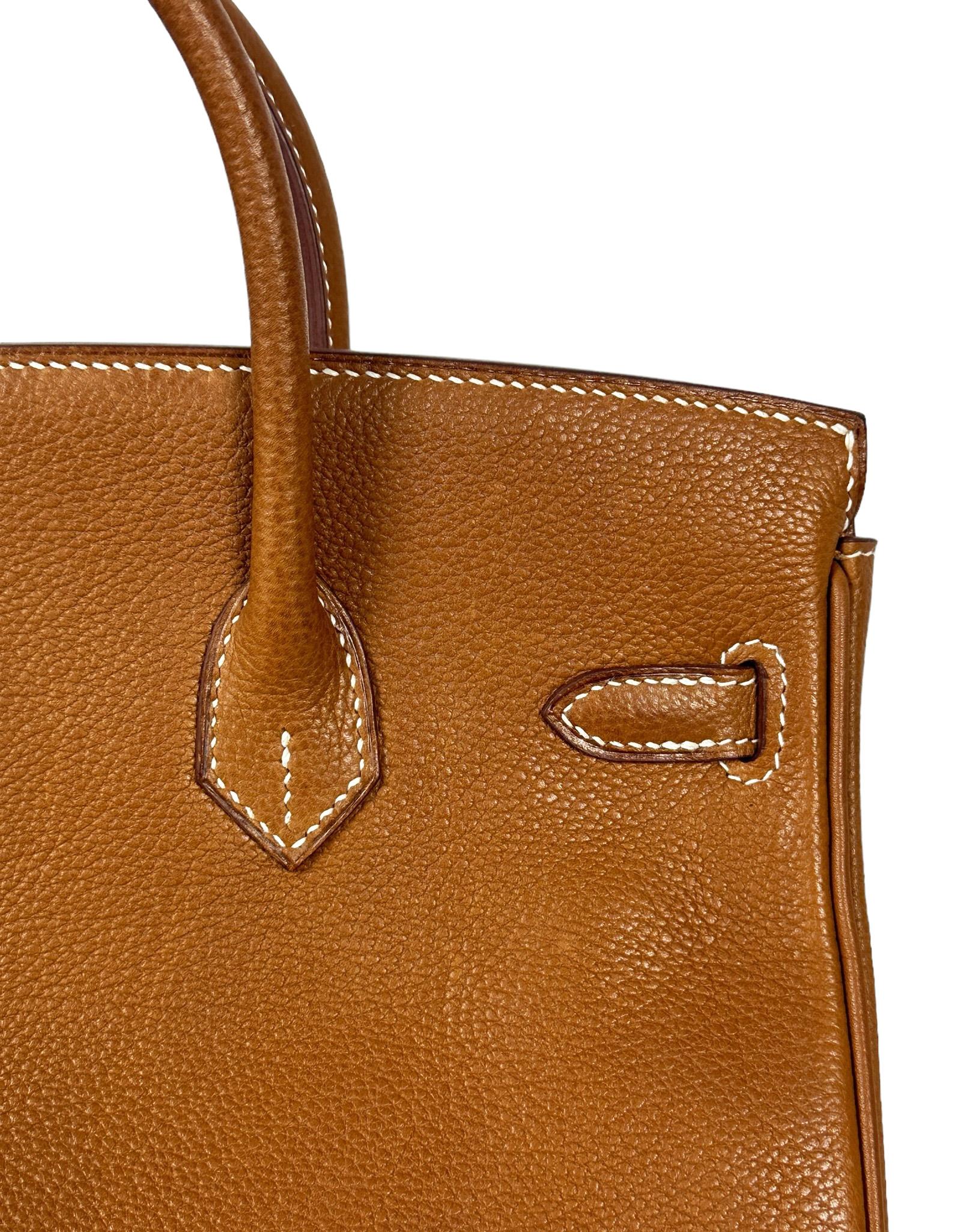 Hermes Gold Togo Leather 25cm Birkin Bag Gold Hardware w/ Box en vente 5