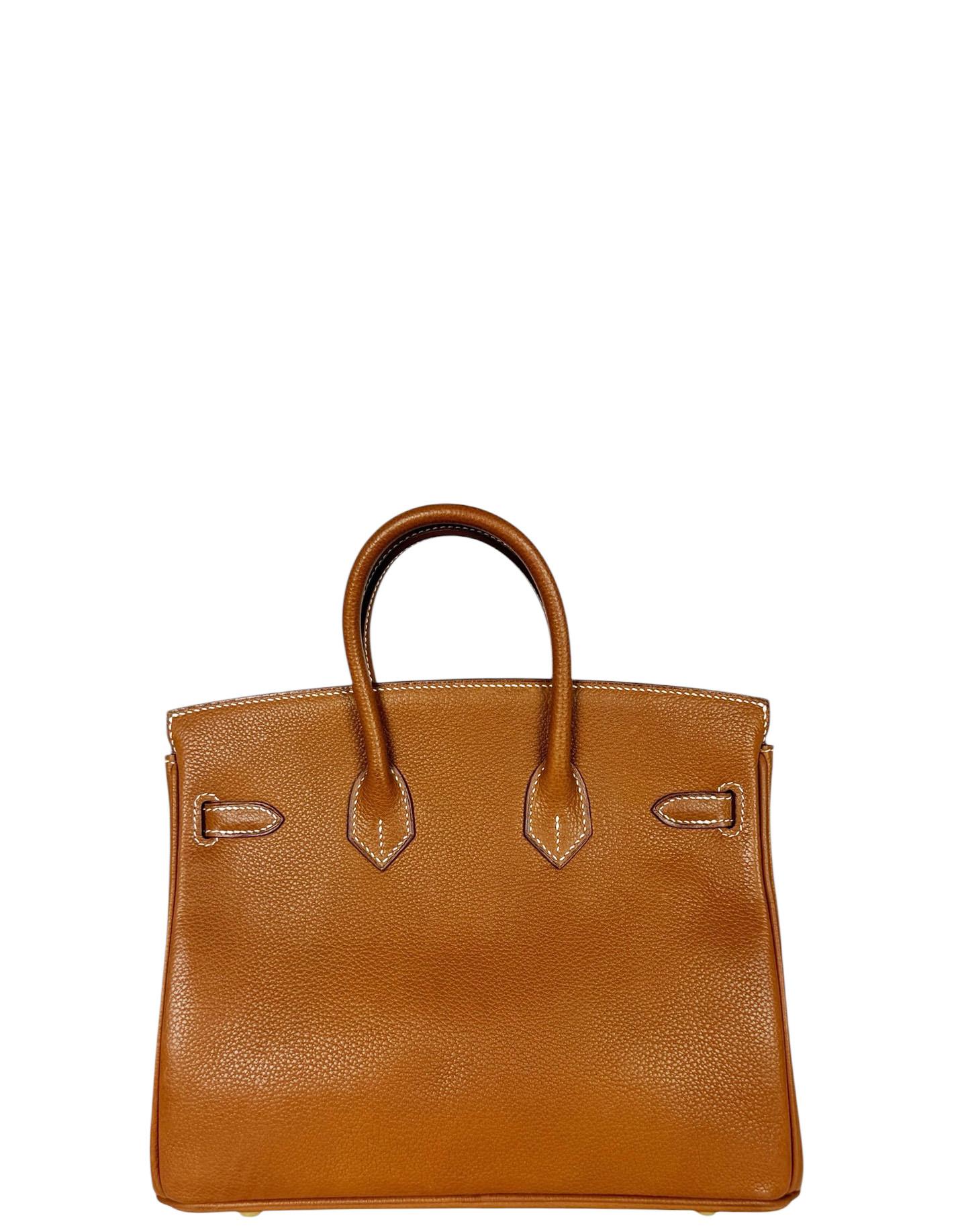 Marron Hermes Gold Togo Leather 25cm Birkin Bag Gold Hardware w/ Box en vente