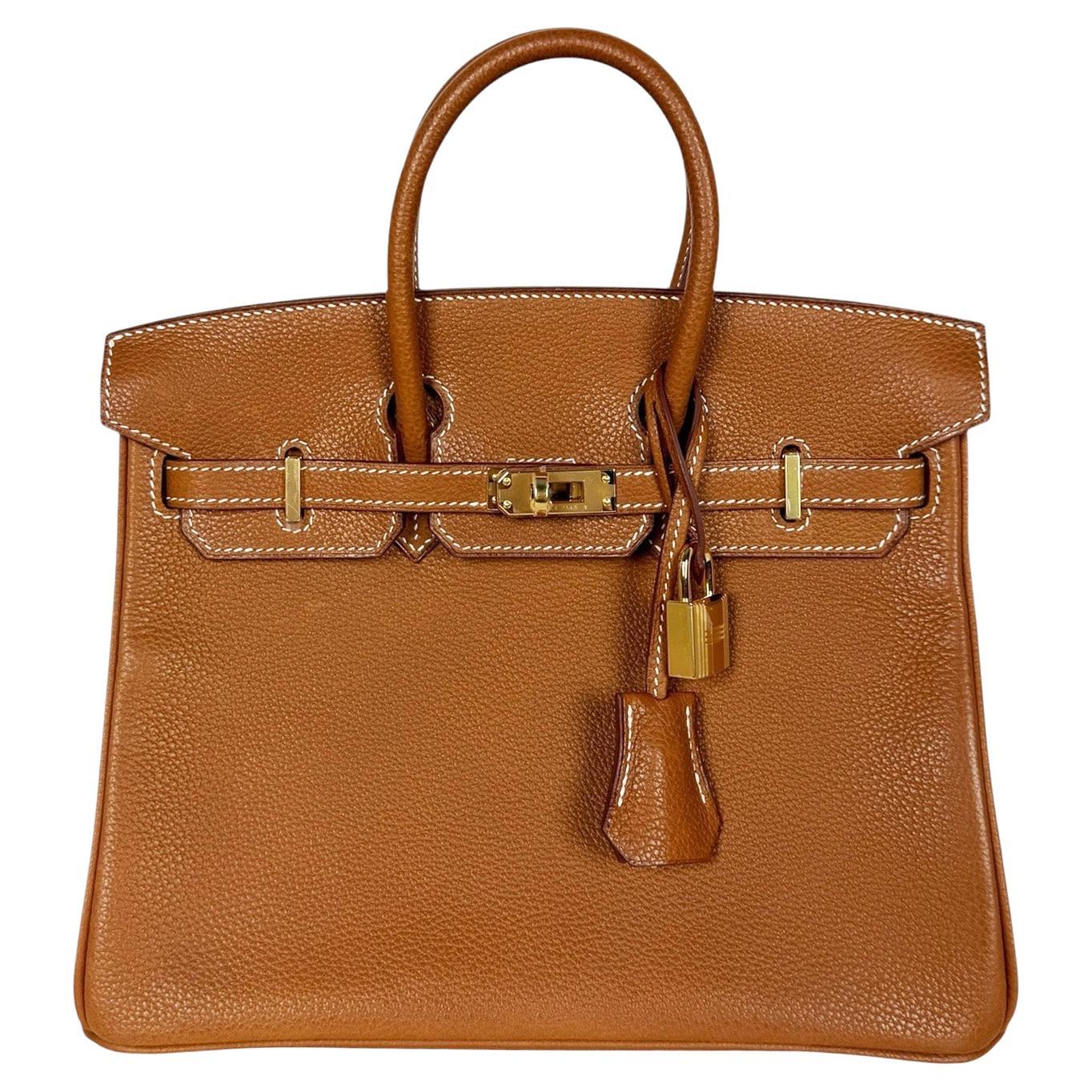 Hermes Gold Togo Leather 25cm Birkin Bag Gold Hardware w/ Box