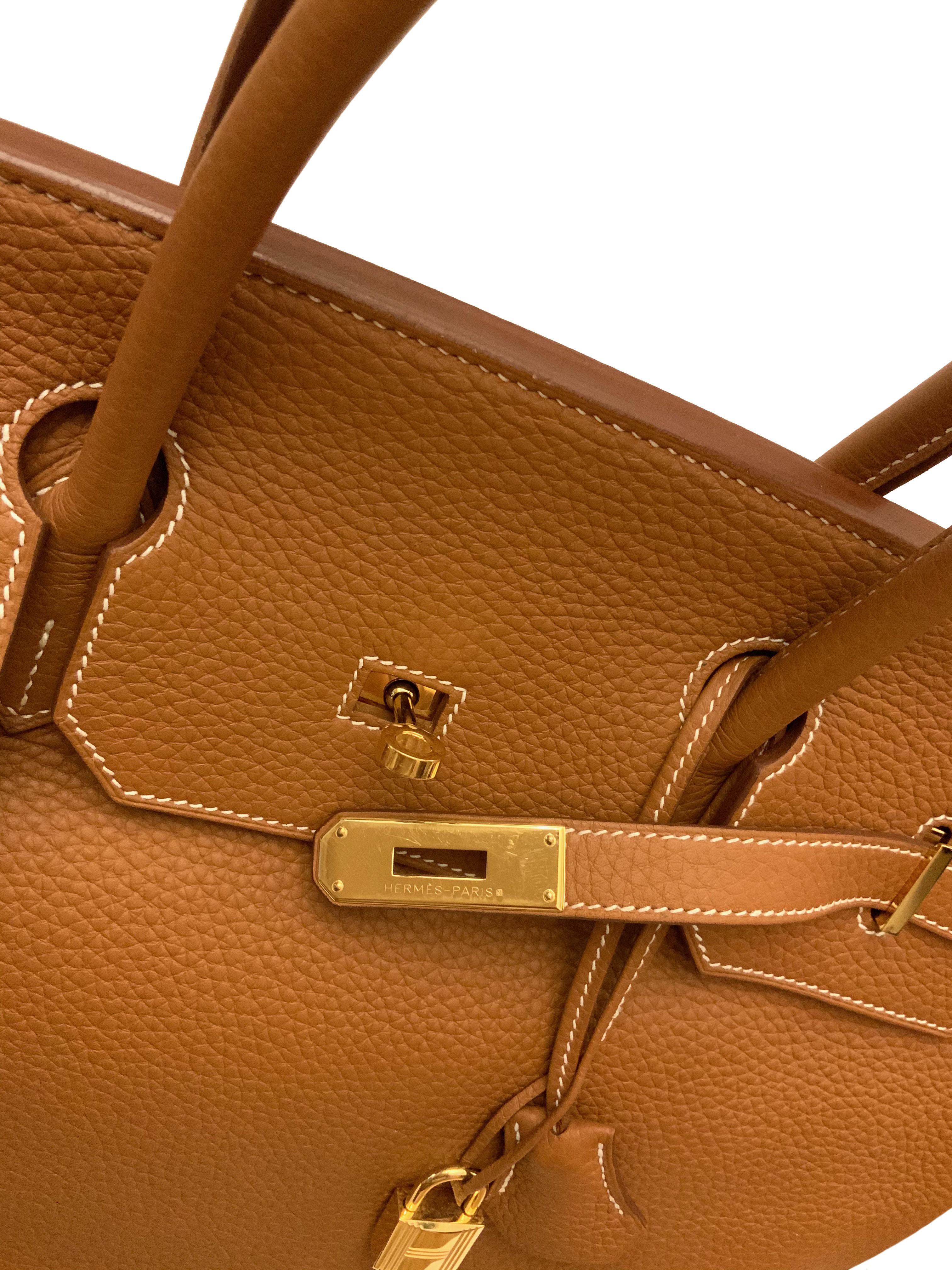 Brown Hermès Gold Togo Leather Birkin 40 Bag