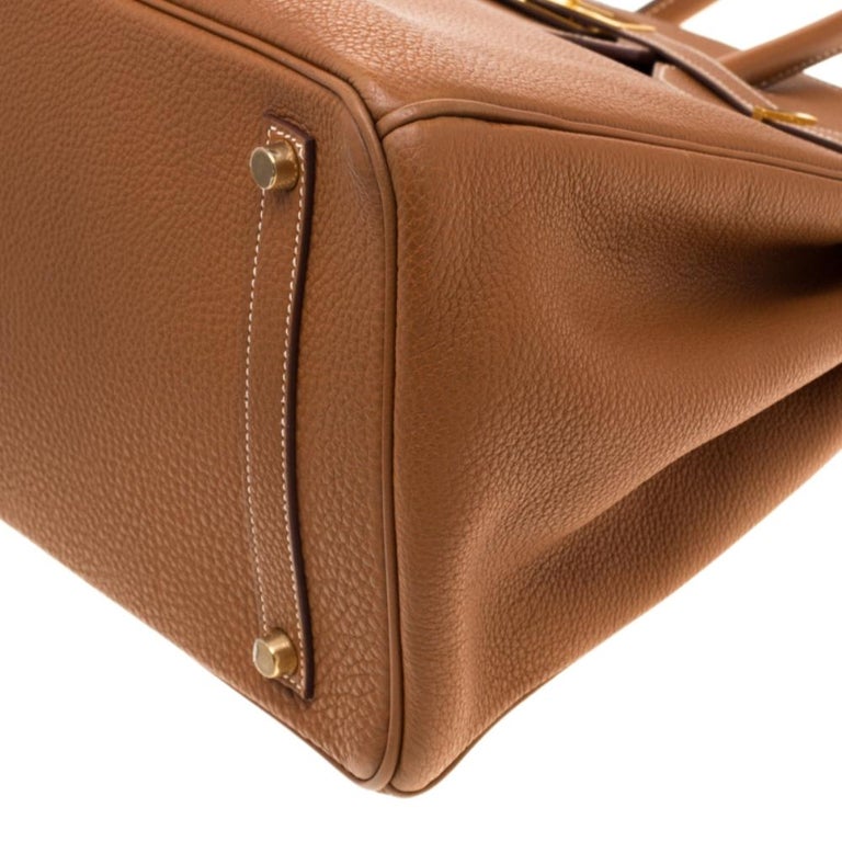 Hermes Gold Togo Leather Gold Hardware Birkin 35 Bag For Sale at 1stdibs