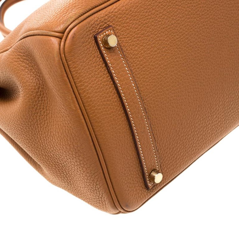 Hermes Gold Togo Leather Gold Hardware Birkin 35 Bag For Sale at 1stdibs