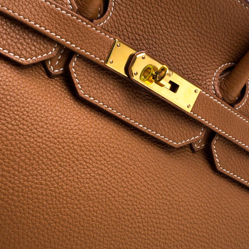 Hermes Gold Togo Leather Gold Hardware Birkin 35 Bag 3