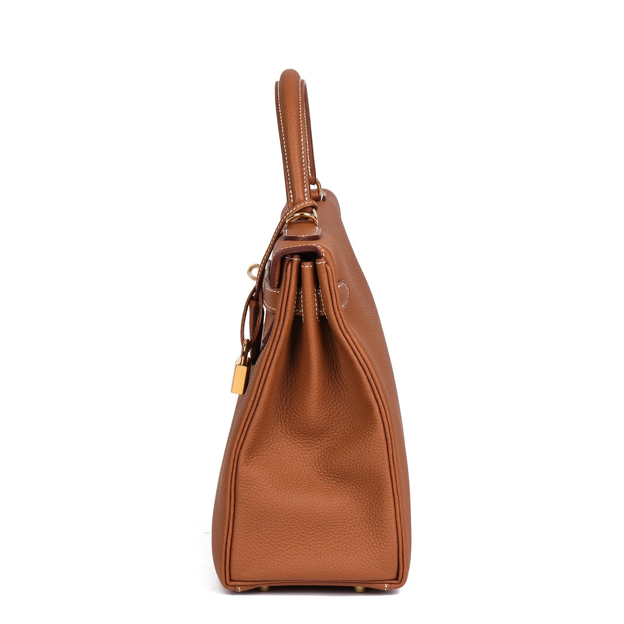 HERMÈS Gold Togo Leder Kelly 32cm im Zustand „Hervorragend“ in Bishop's Stortford, Hertfordshire