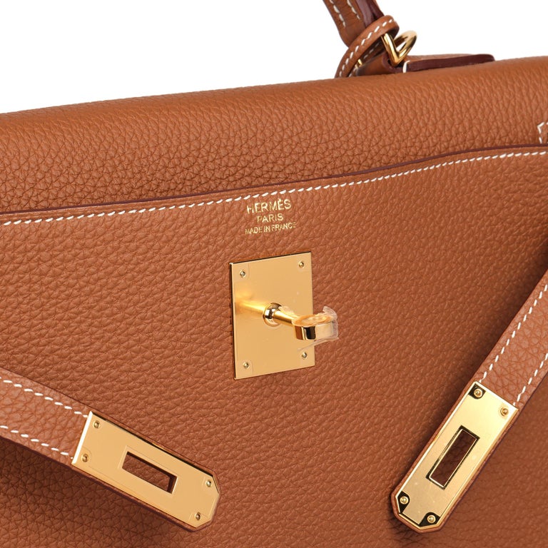 Hermes Kelly 32 Chai Bag Gold Hardware Togo Leather – Mightychic