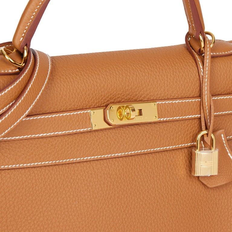 Hermès GOLD TOGO LEATHER KELLY 32CM RETOURNE at 1stDibs