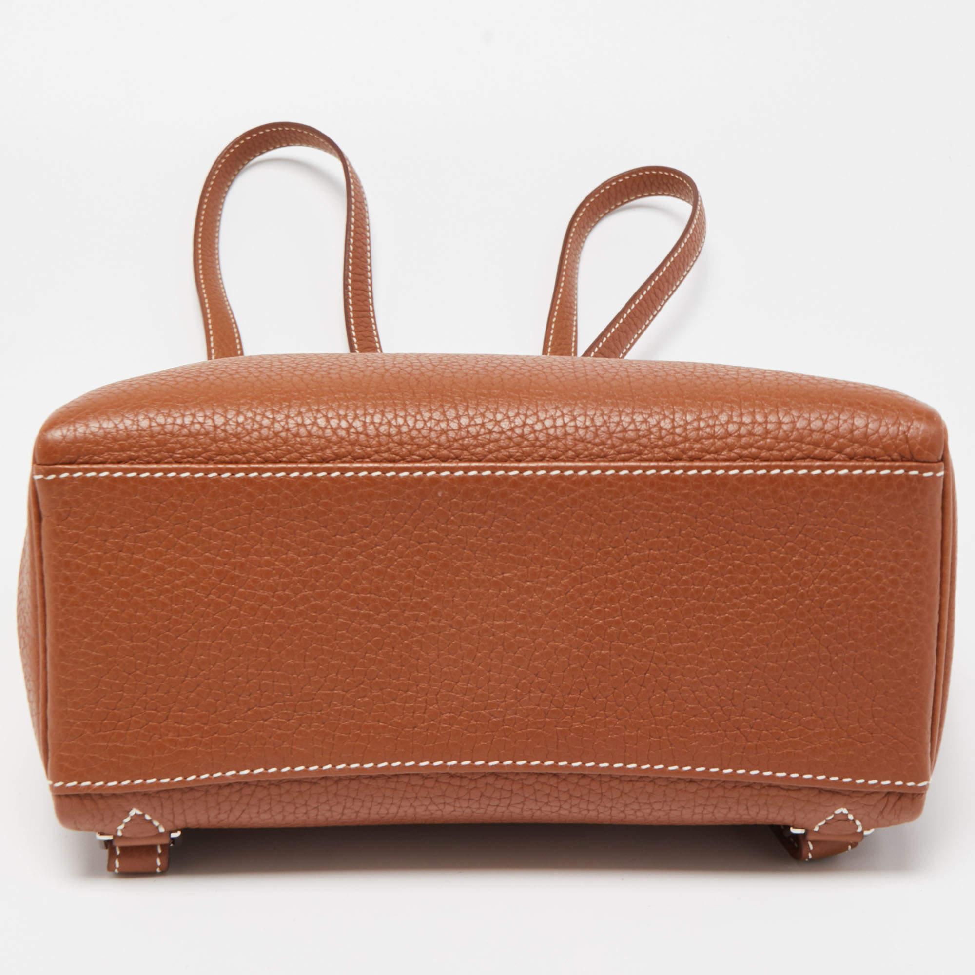 Hermes Gold Togo Leather Kelly Ado Backpack In Excellent Condition In Dubai, Al Qouz 2