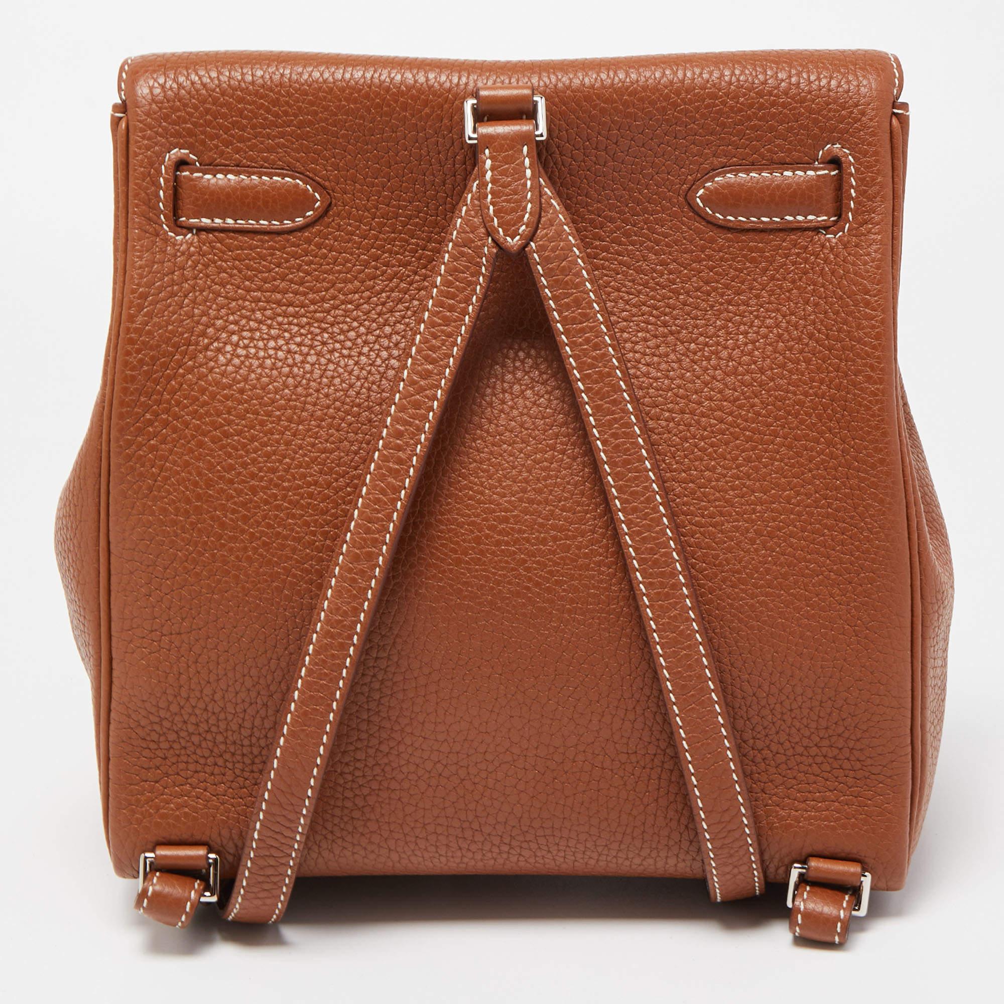 Hermes Gold Togo Leather Kelly Ado Backpack 3