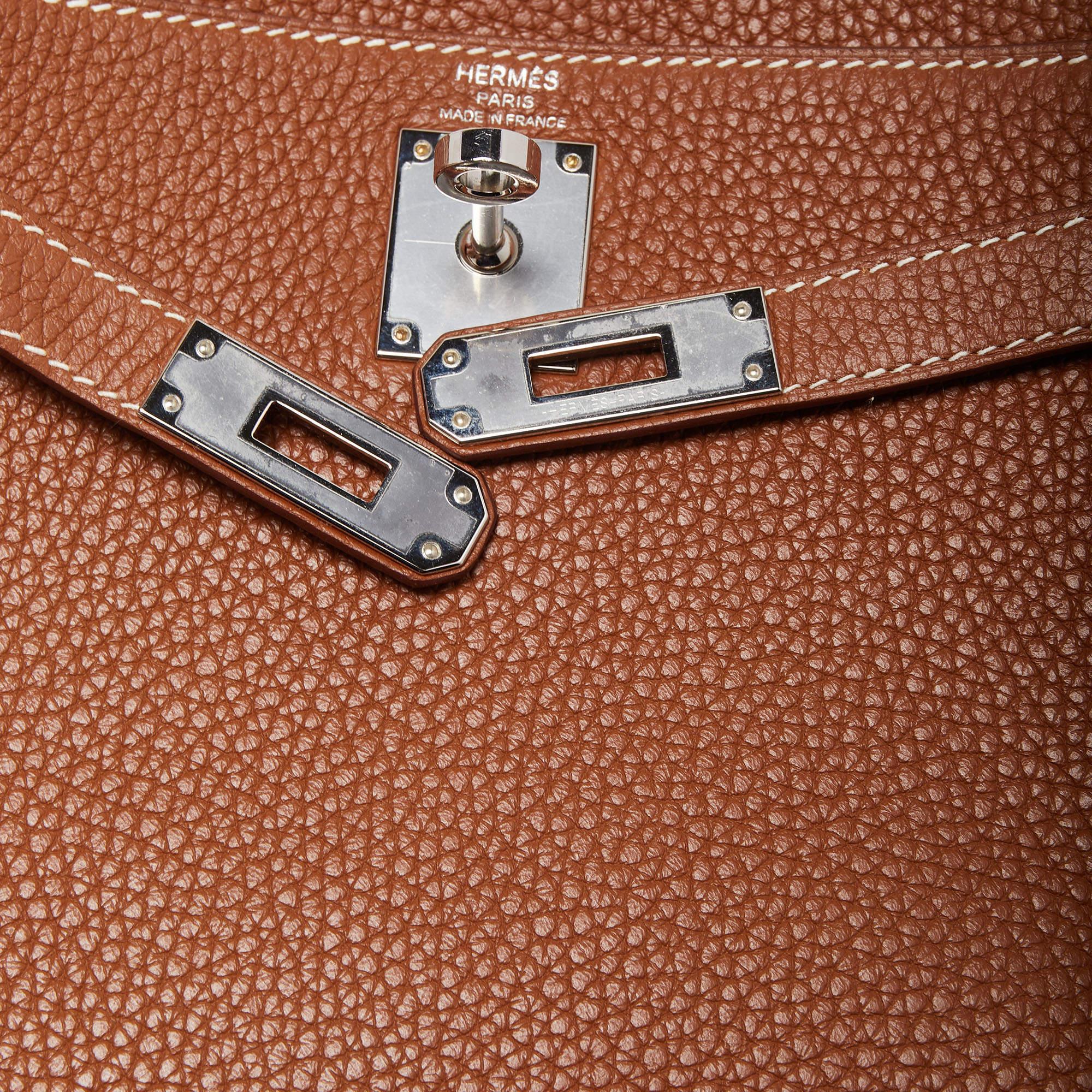 Hermes Gold Togo Leather Kelly Ado Backpack 5