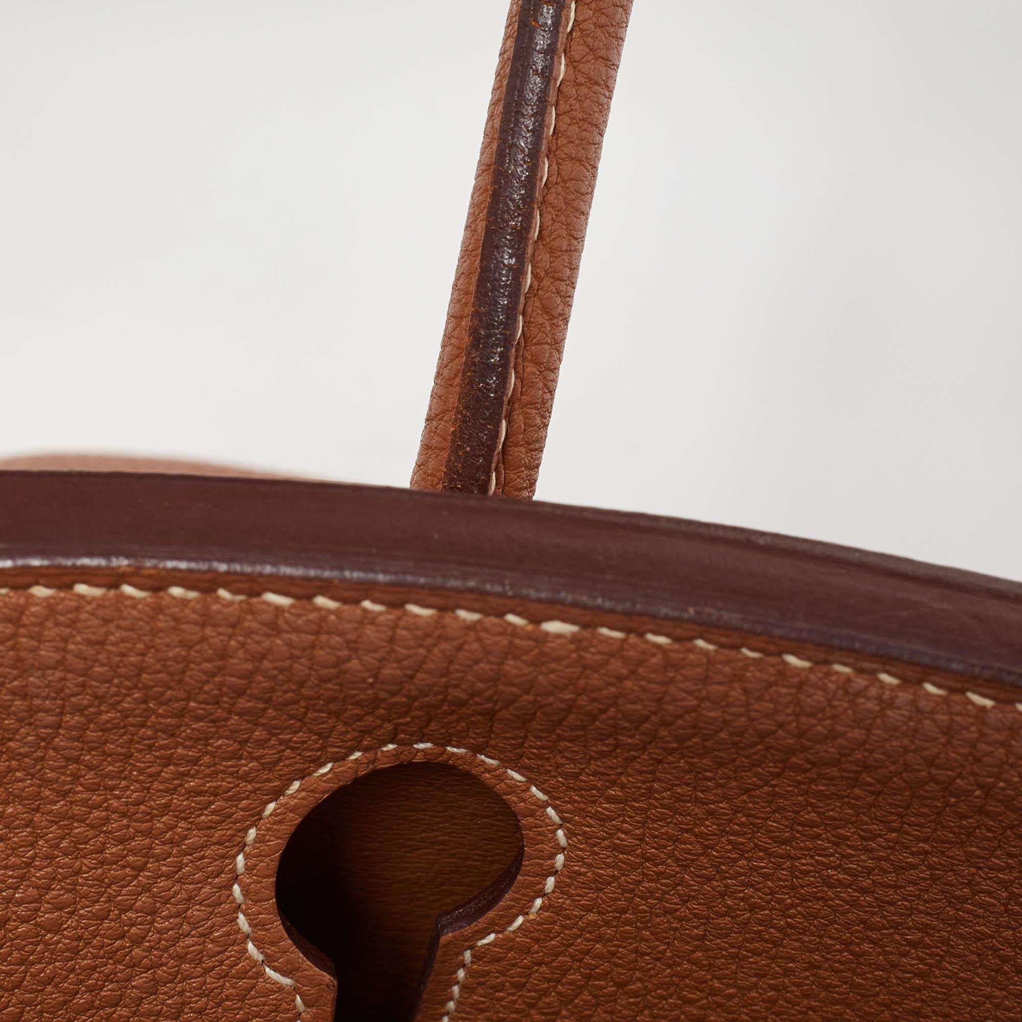Women's Hermes Gold Togo Leather Palladium Finish Birkin 30 Bag