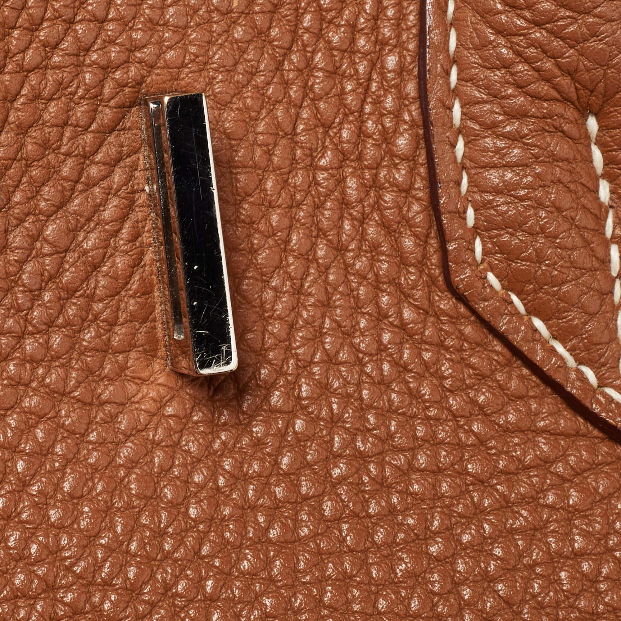 Hermes Gold Togo Leather Palladium Finish Birkin 30 Bag 2