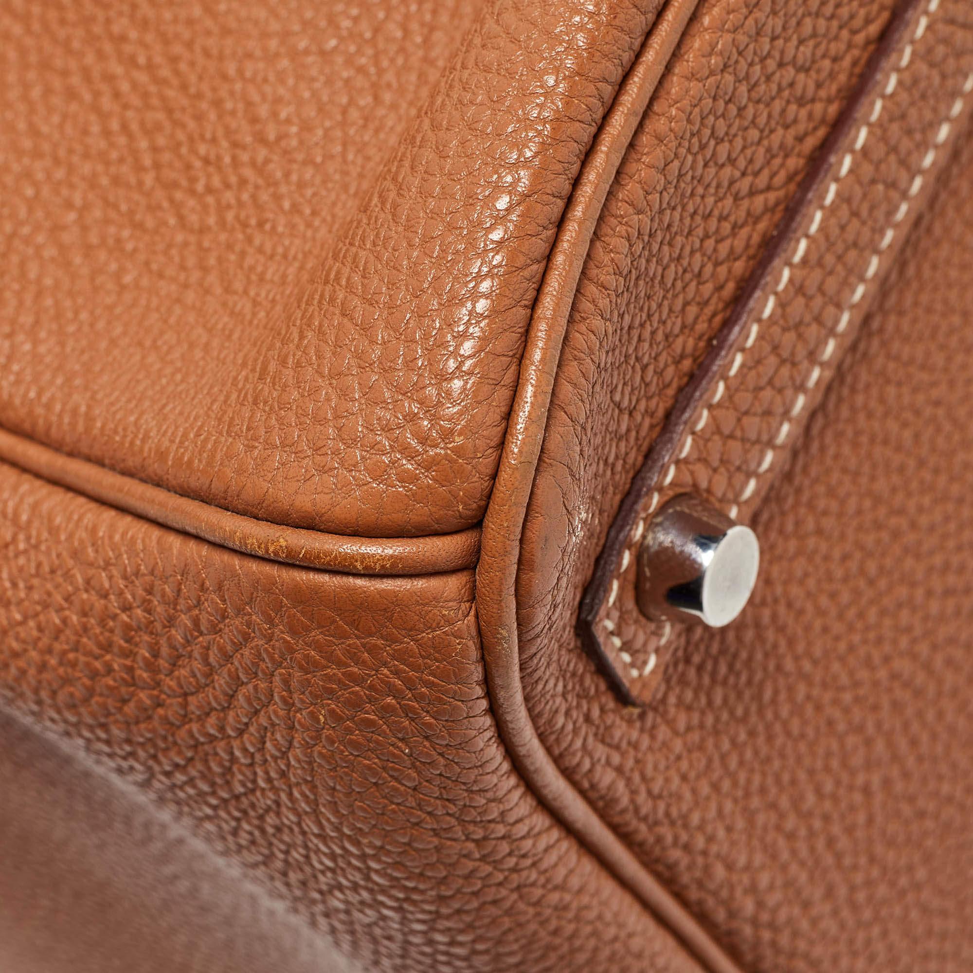 Hermes Gold Togo Leather Palladium Finish Birkin 30 Bag 4